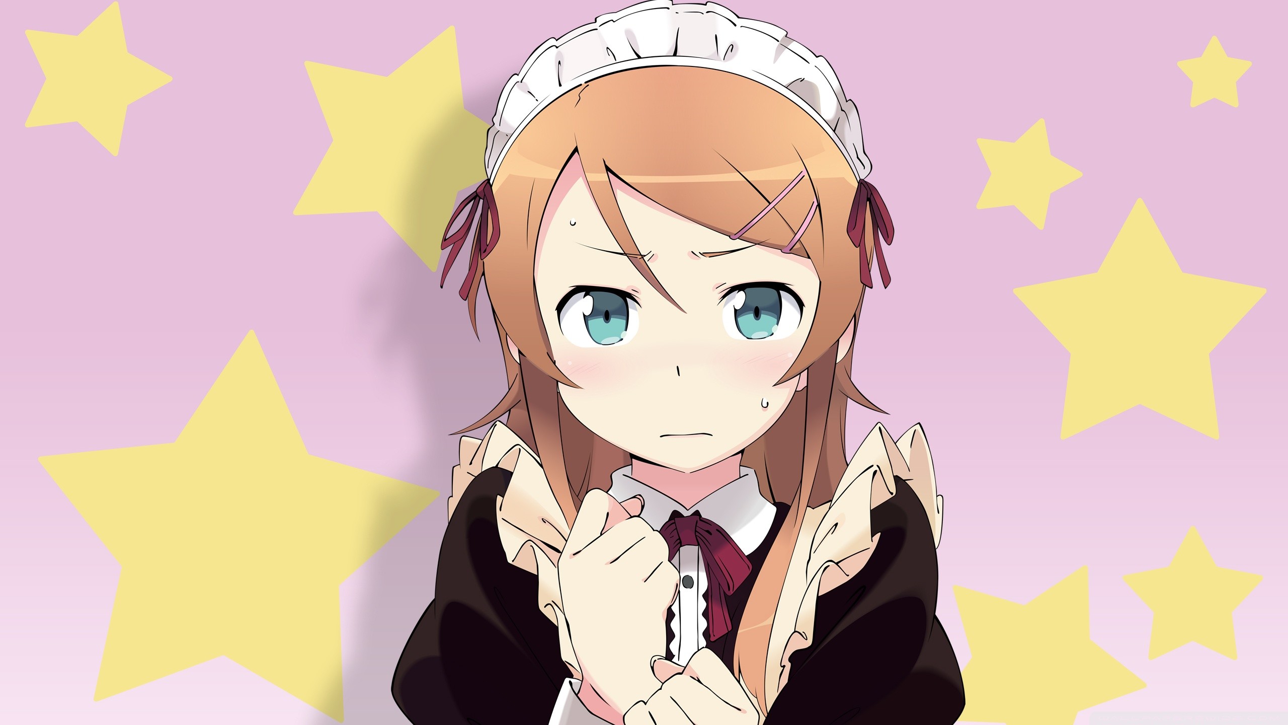 Kirino Kousaka, Oreimo, Cameriera, Stelle, Kawaii, 2560x1440, immagine di sfondo