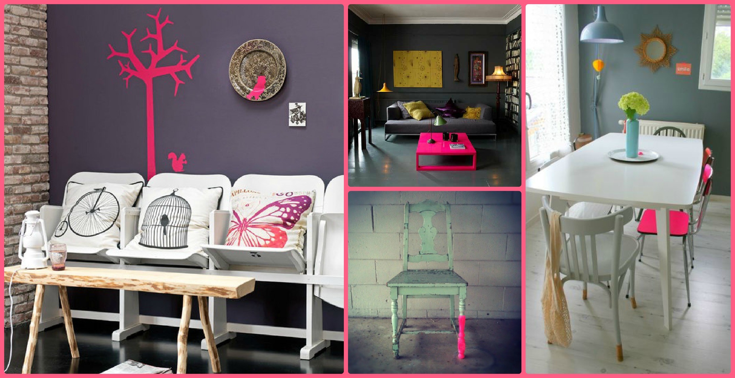 Interni, Arredamento, Rosa, Collage, Full HD, wallpaper desktop