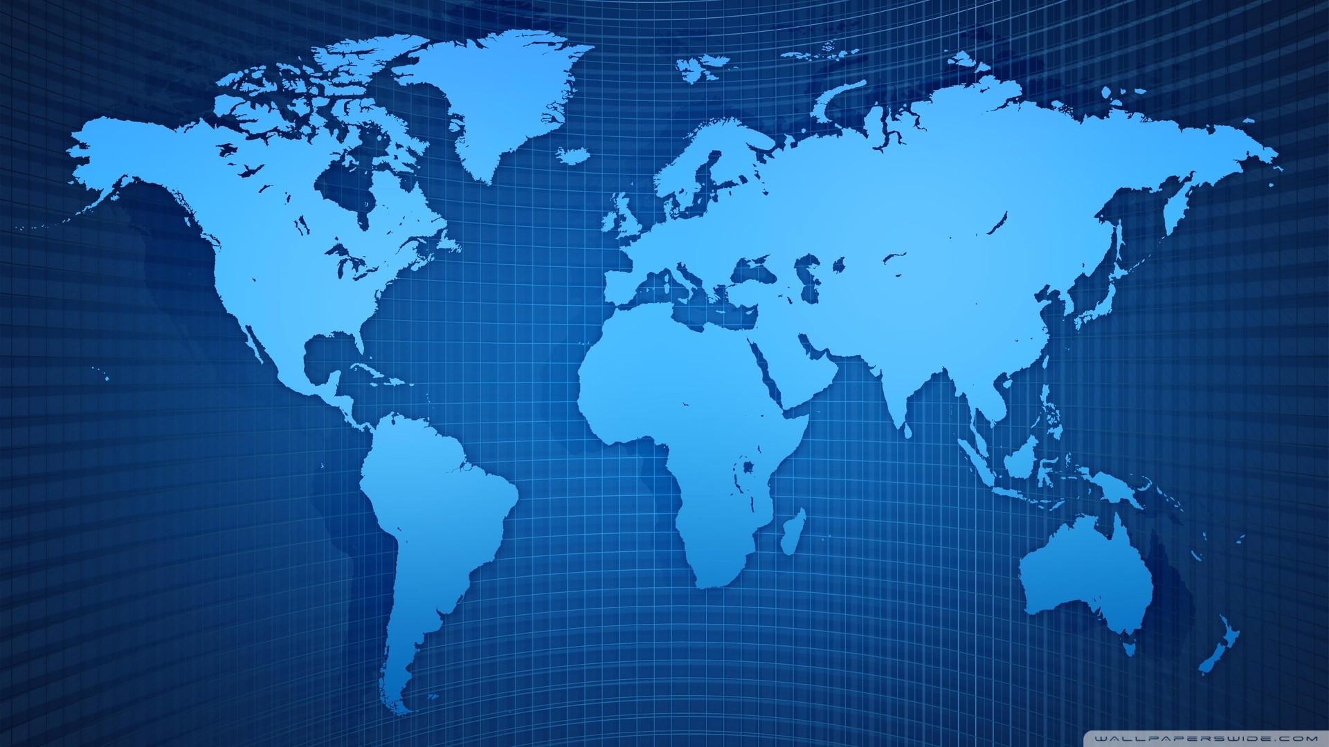 Mappa del mondo, Continenti, Planisfero, Blu, Full HD, sfondo per PC
