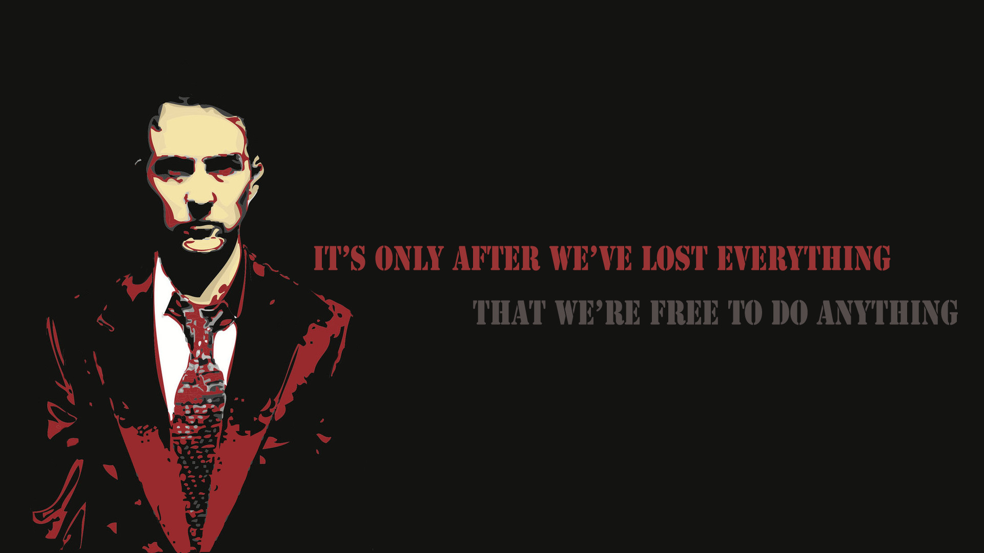 Edward Norton, Fight Club, Citazione, Rosso e nero, Full HD, sfondo Windows 11