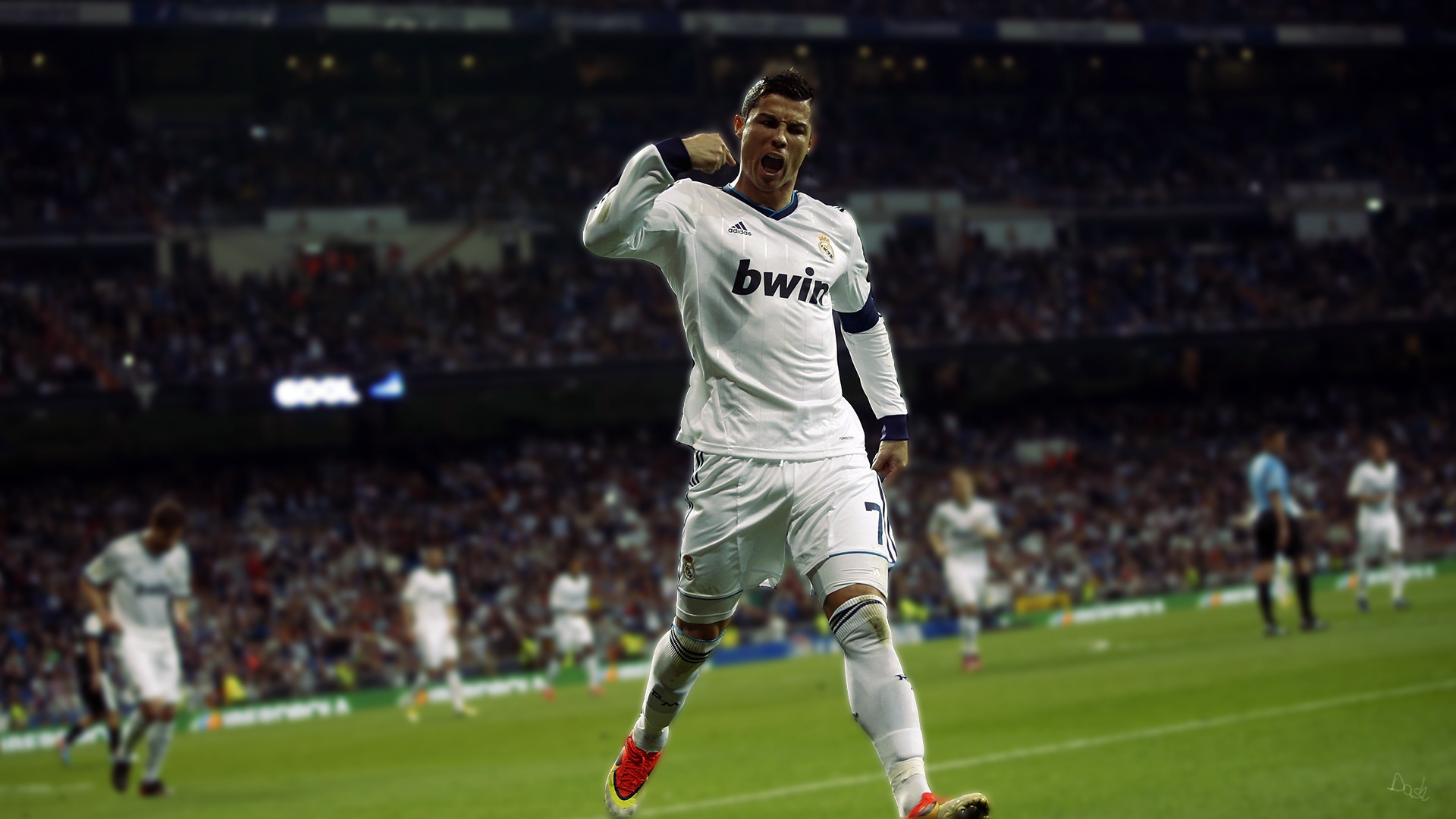 Cristiano Ronaldo, Real Madrid, Esultanza, Stadio, 1920x1080, immagine di sfondo