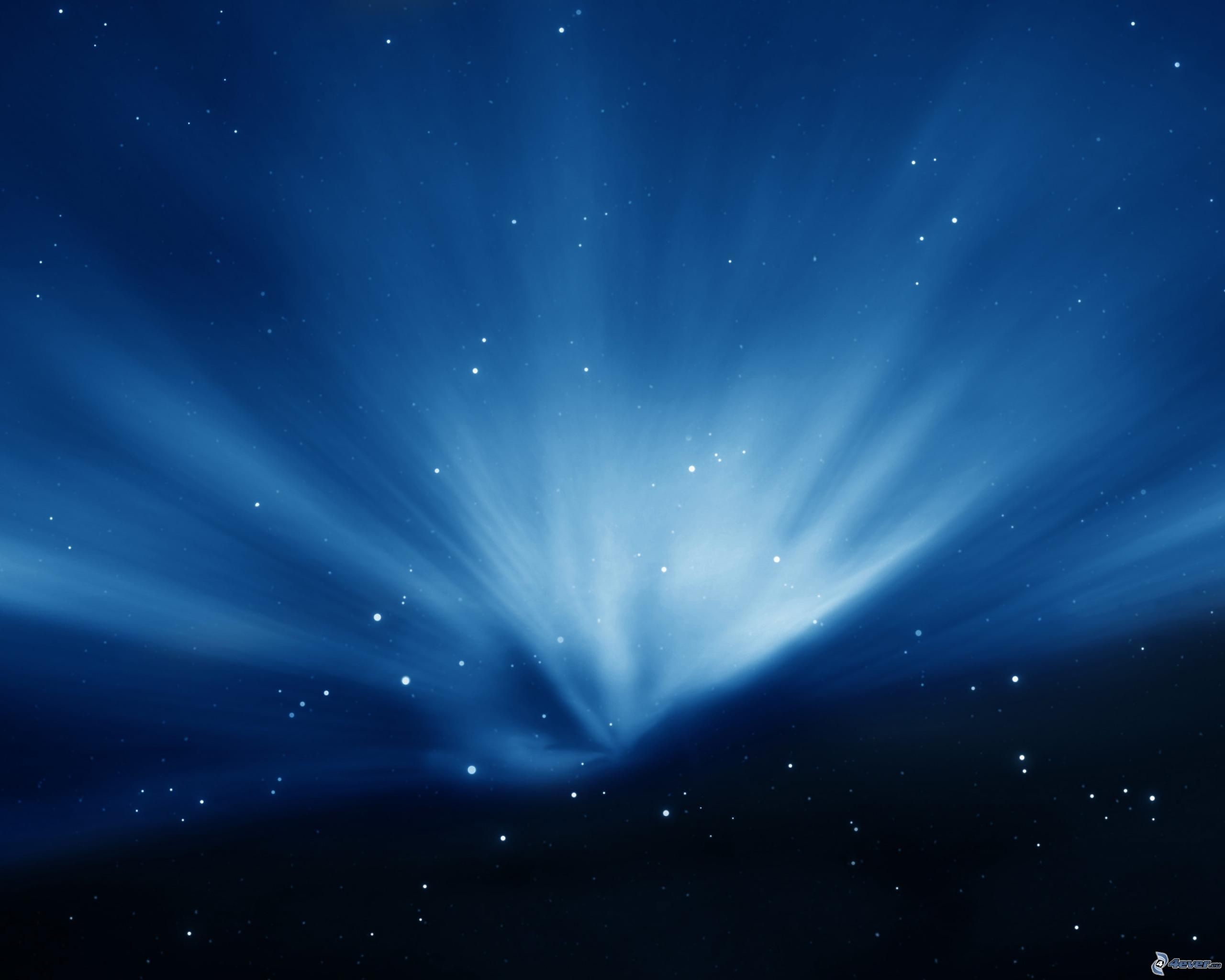 Aurora, Raggi di luce, Blu, Mac OS X, 2K, sfondo per PC