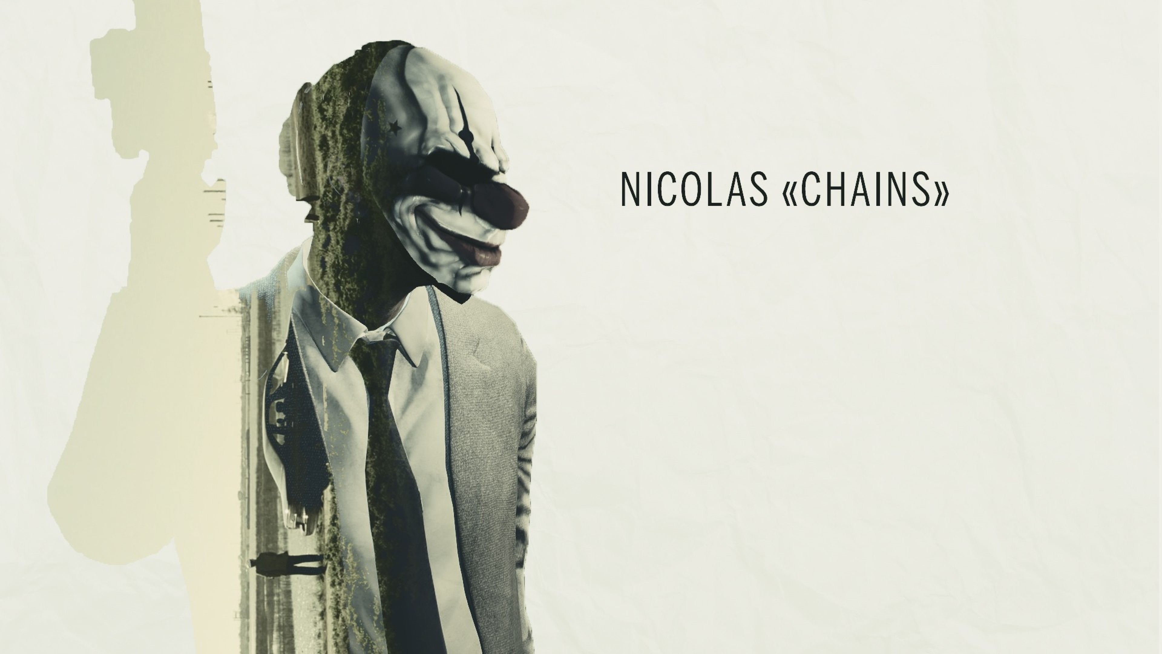 True Detective, Nicolas «Chains», Uomo con maschera, Doppia esposizione, sfondo 4K per portatile
