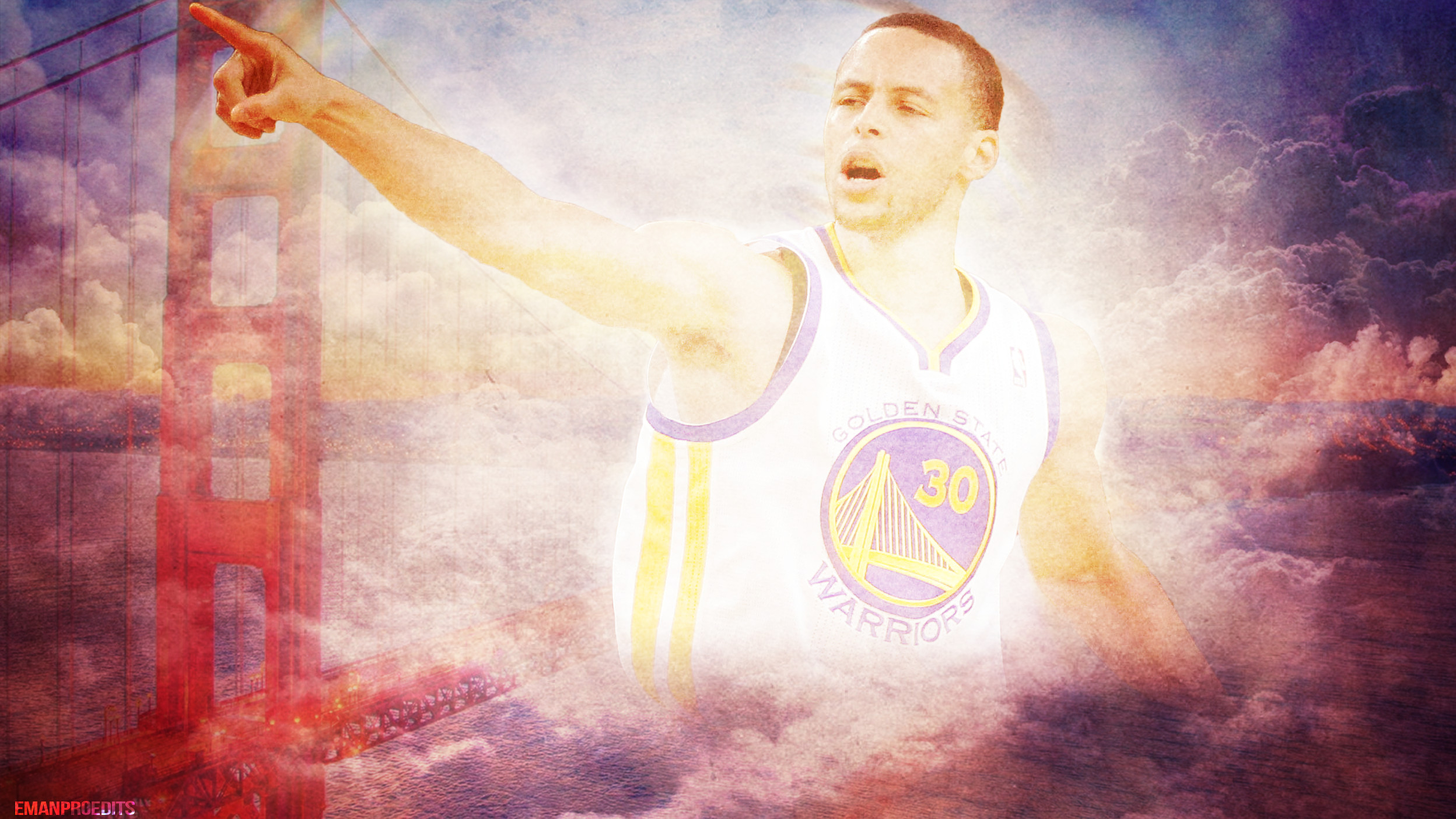 Stephen Curry, Golden Gate Bridge, Golden State Warriors, Rosa, Full HD, sfondo Windows 11