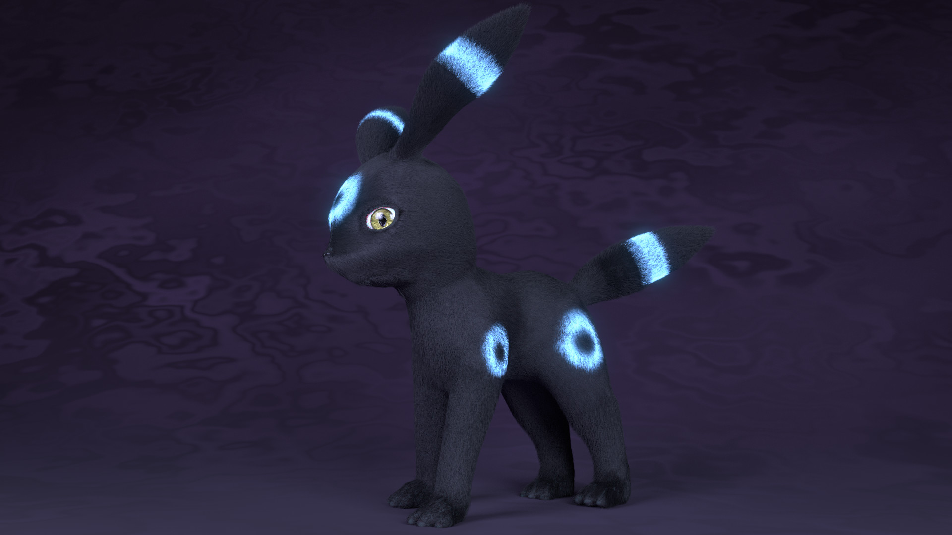Umbreon cromatico, Umbreon, Pokémon, 3D, Full HD, sfondo per portatile