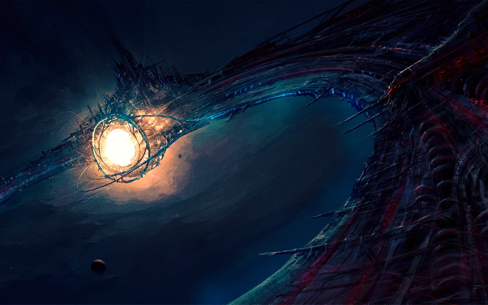Spazio, Creatura cosmica, Stella, Arte fantasy, Blu, 1920x1200, sfondo per PC