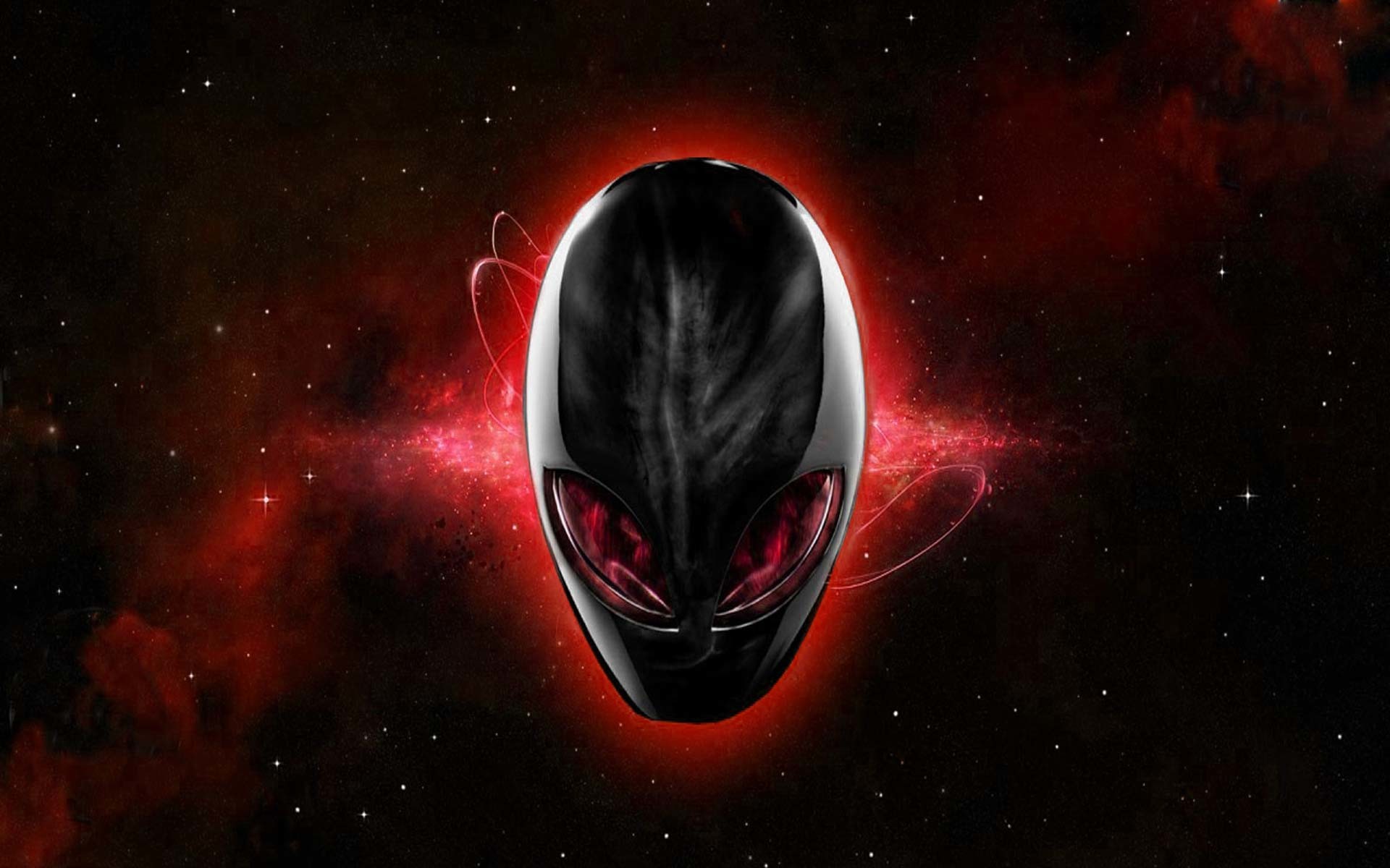 Alienware, Logo alieno, Nebulosa rossa, 1920x1200, immagine di sfondo
