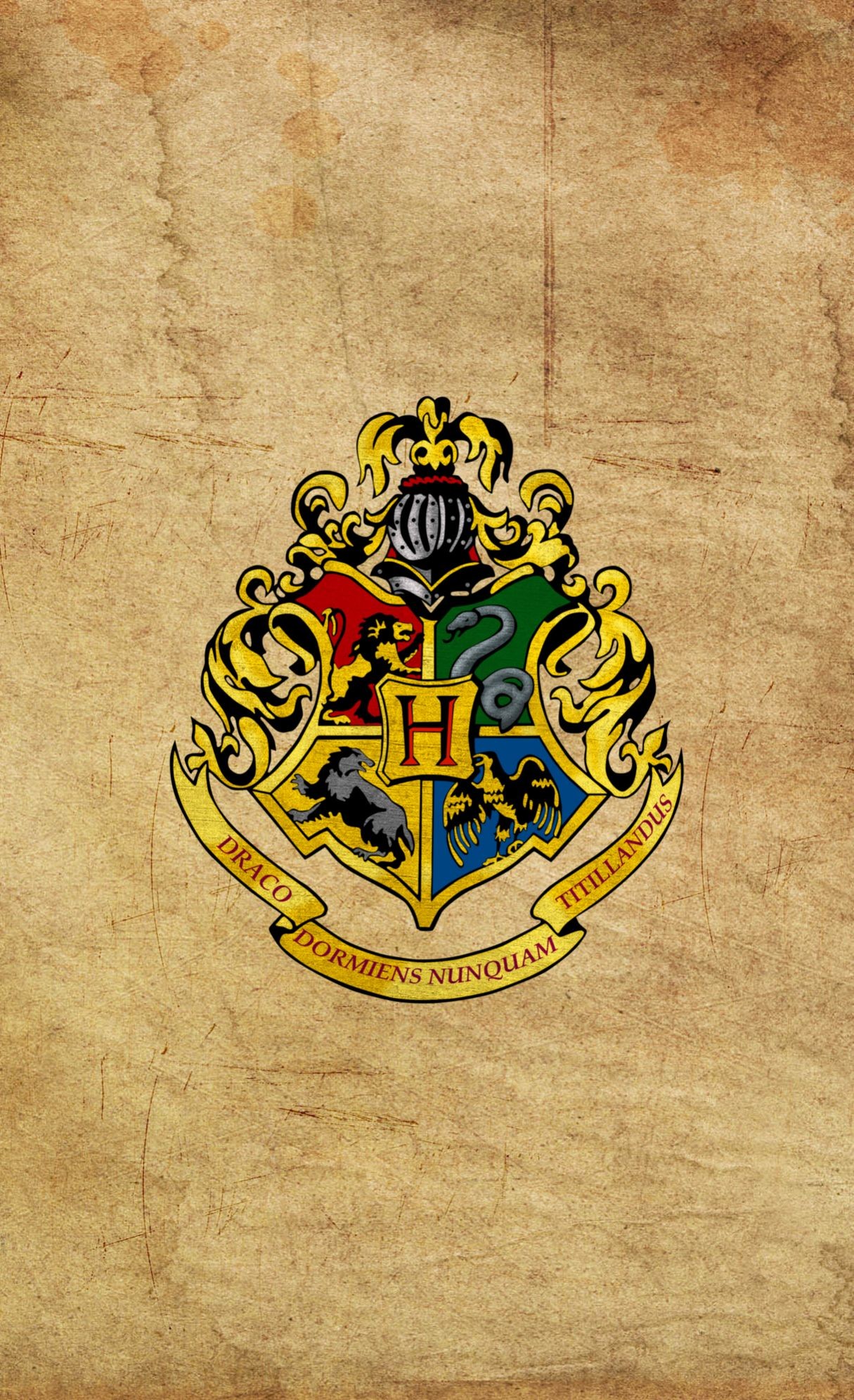 Stemma di Hogwarts, Pergamena, Harry Potter, Full HD, sfondo verticale per cellulare
