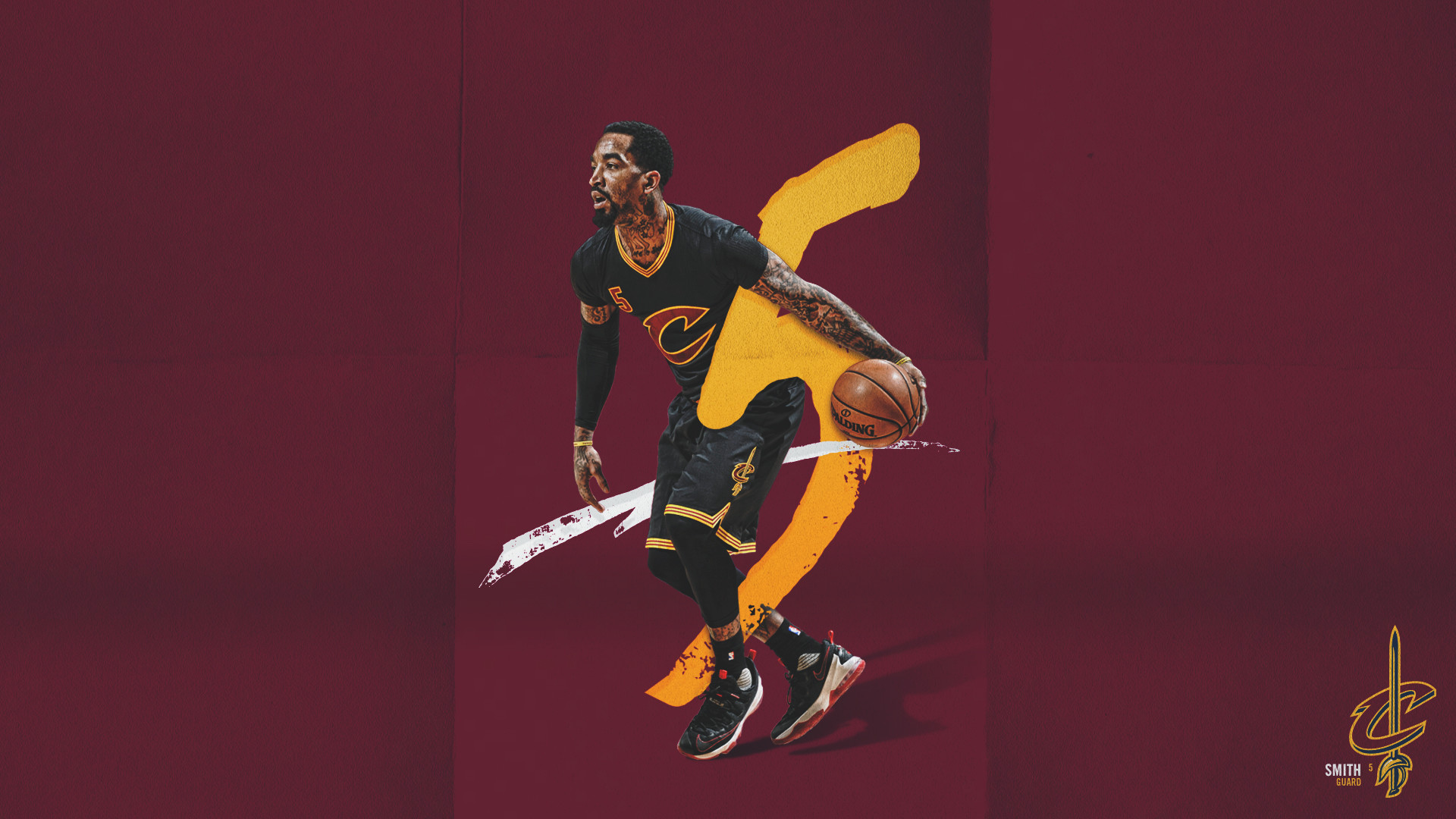 J.R. Smith, Cleveland Cavaliers, NBA, Palleggio, 16:9 Full HD, sfondo widescreen