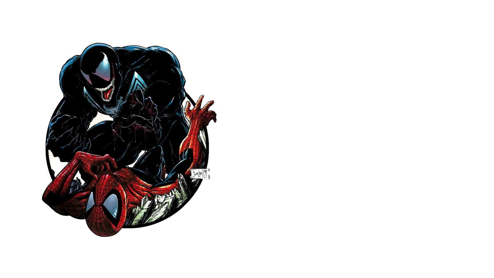 Venom, Spider-Man, Marvel Comics, Fumetto, Sfondo bianco, 1920x1080, wallpaper desktop