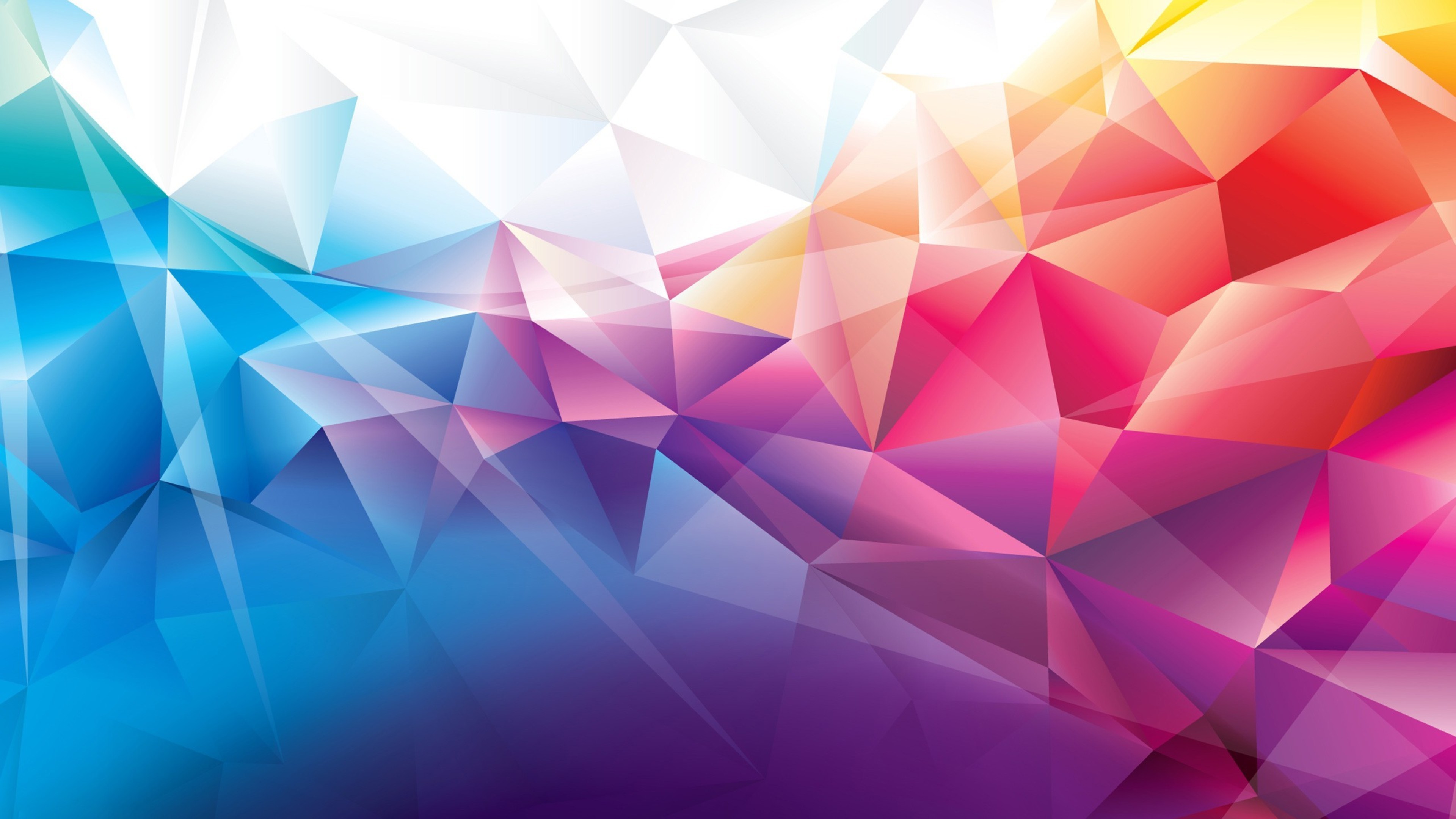 Poligoni, Multicolore, Rosa e blu, Astratto, 3840x2160, immagine di sfondo