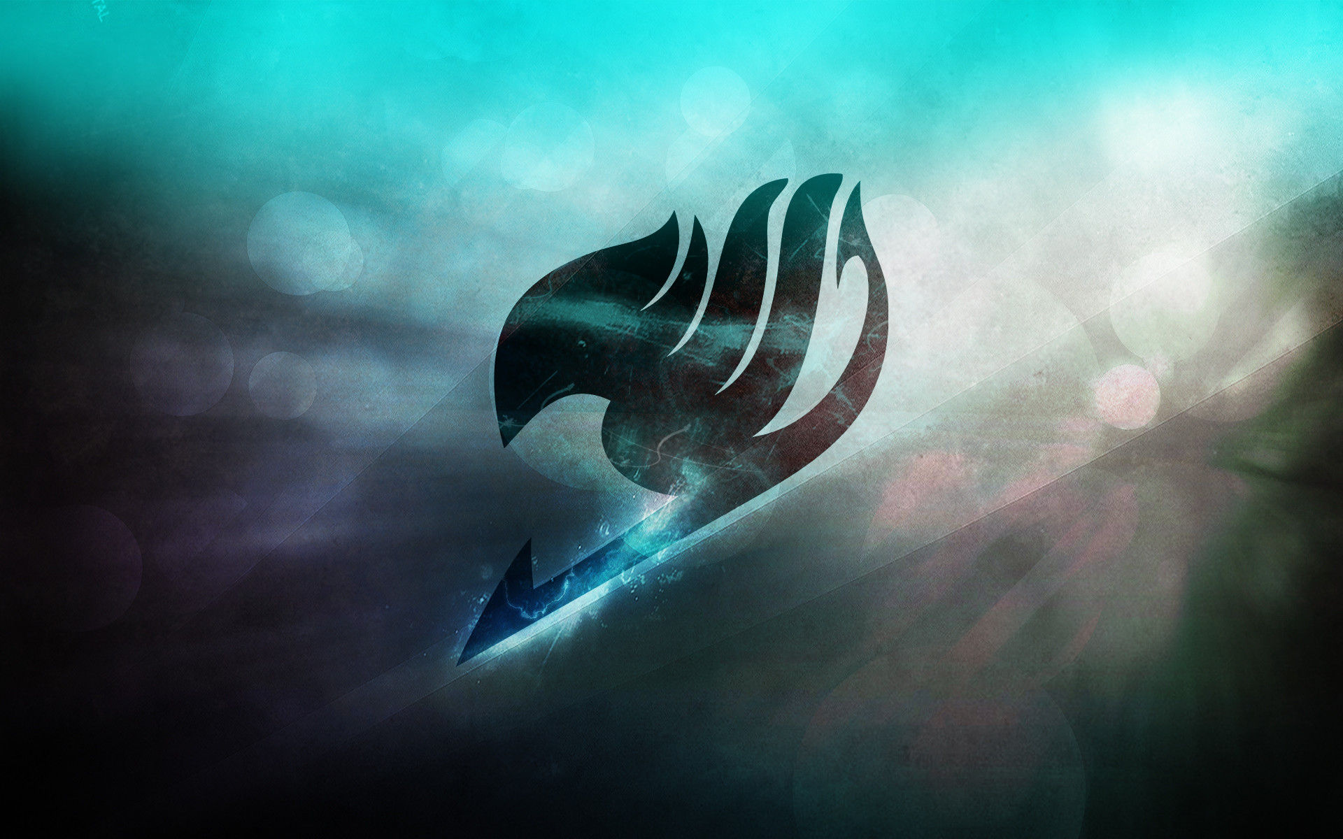 Simbolo di Fairy Tail, Fairy Tail, Ciano, Luce, Full HD, sfondo per portatile