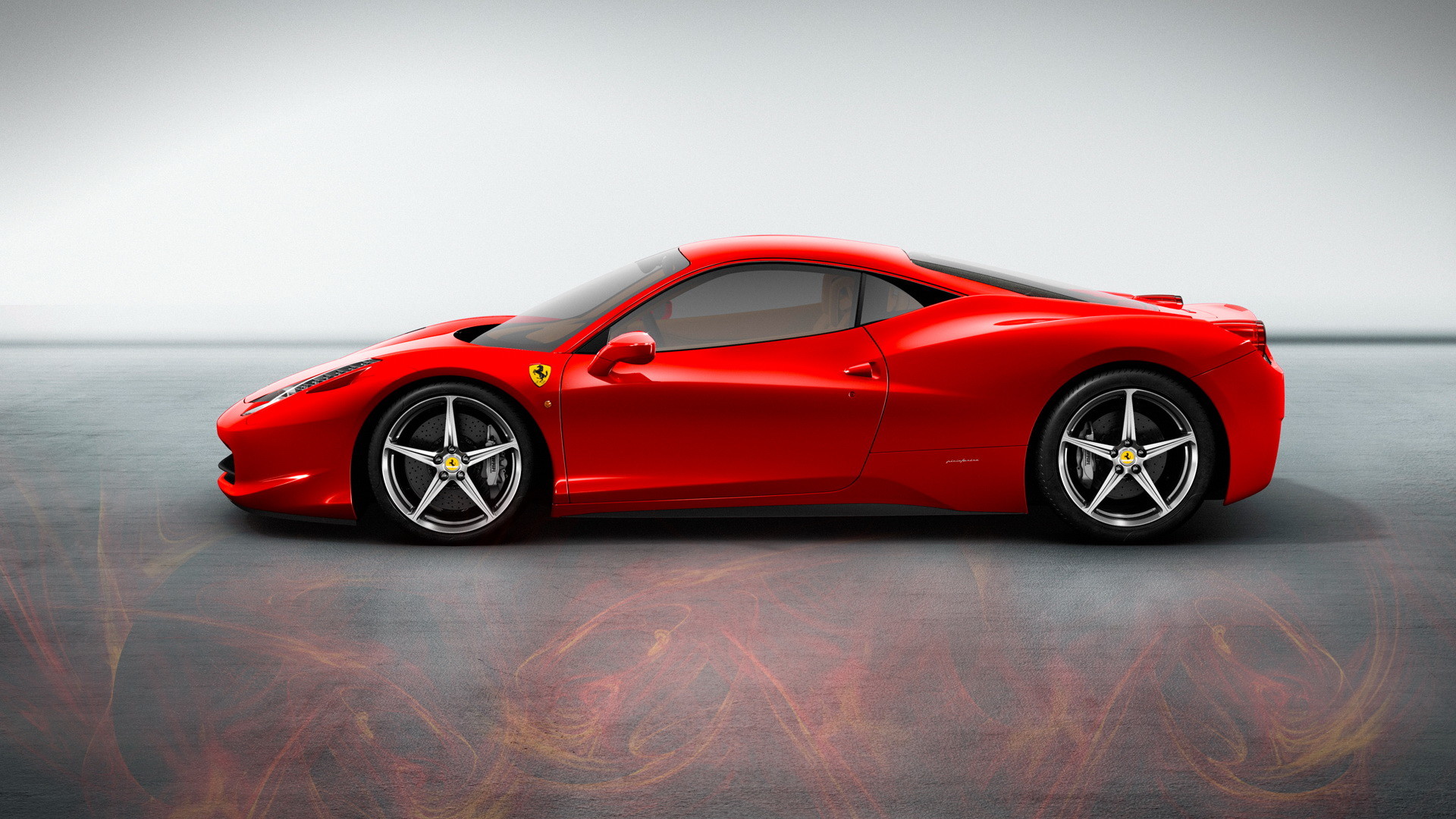 Ferrari 458 Italia, Rosso, Profilo, 1920x1080, immagine di sfondo