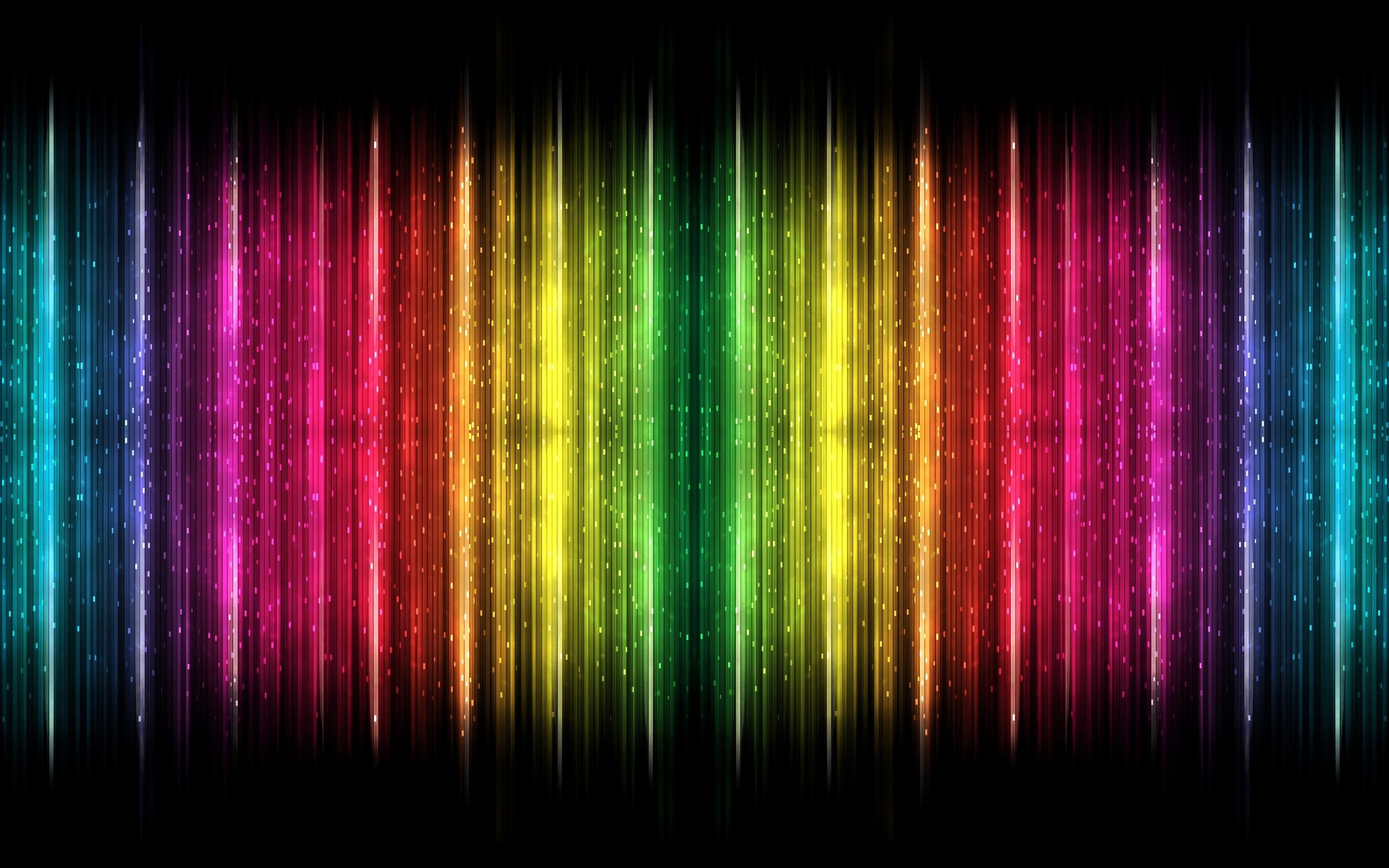 Linee luminose, Colori dell'arcobaleno, Sfondo nero, 2880x1800, wallpaper desktop