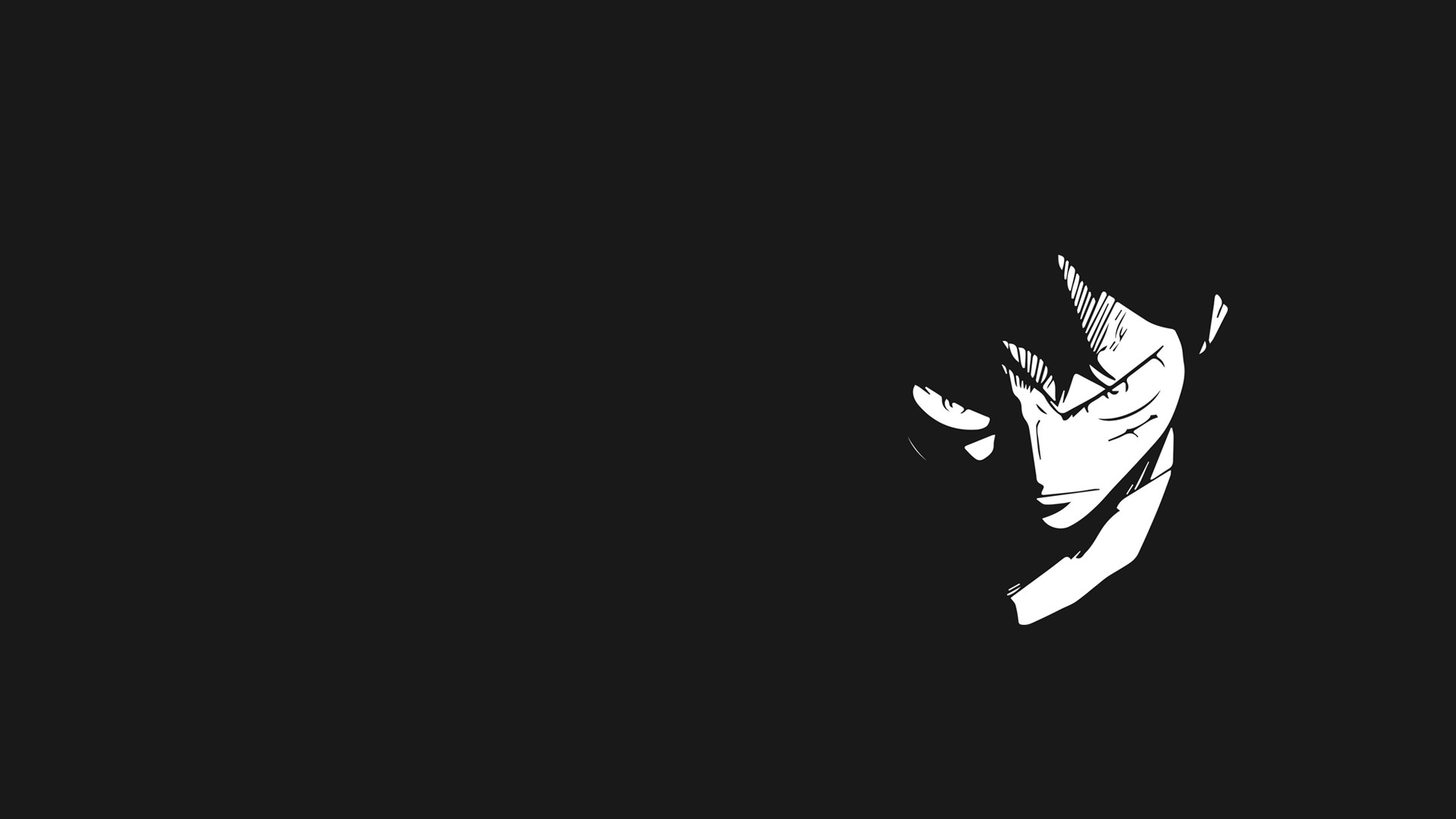 Monkey D. Rufy, One Piece, Minimalismo, Sfondo scuro, Full HD, wallpaper per portatile