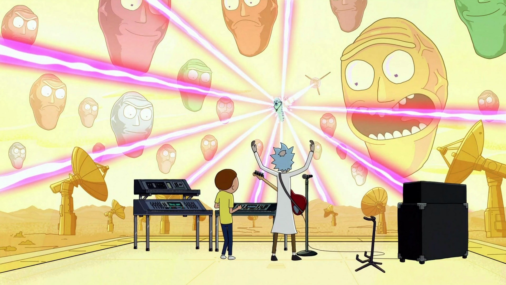 Rick Sanchez, Morty Smith, Get Schwifty, Testa gigante, Concerto, sfondo Full HD per portatile