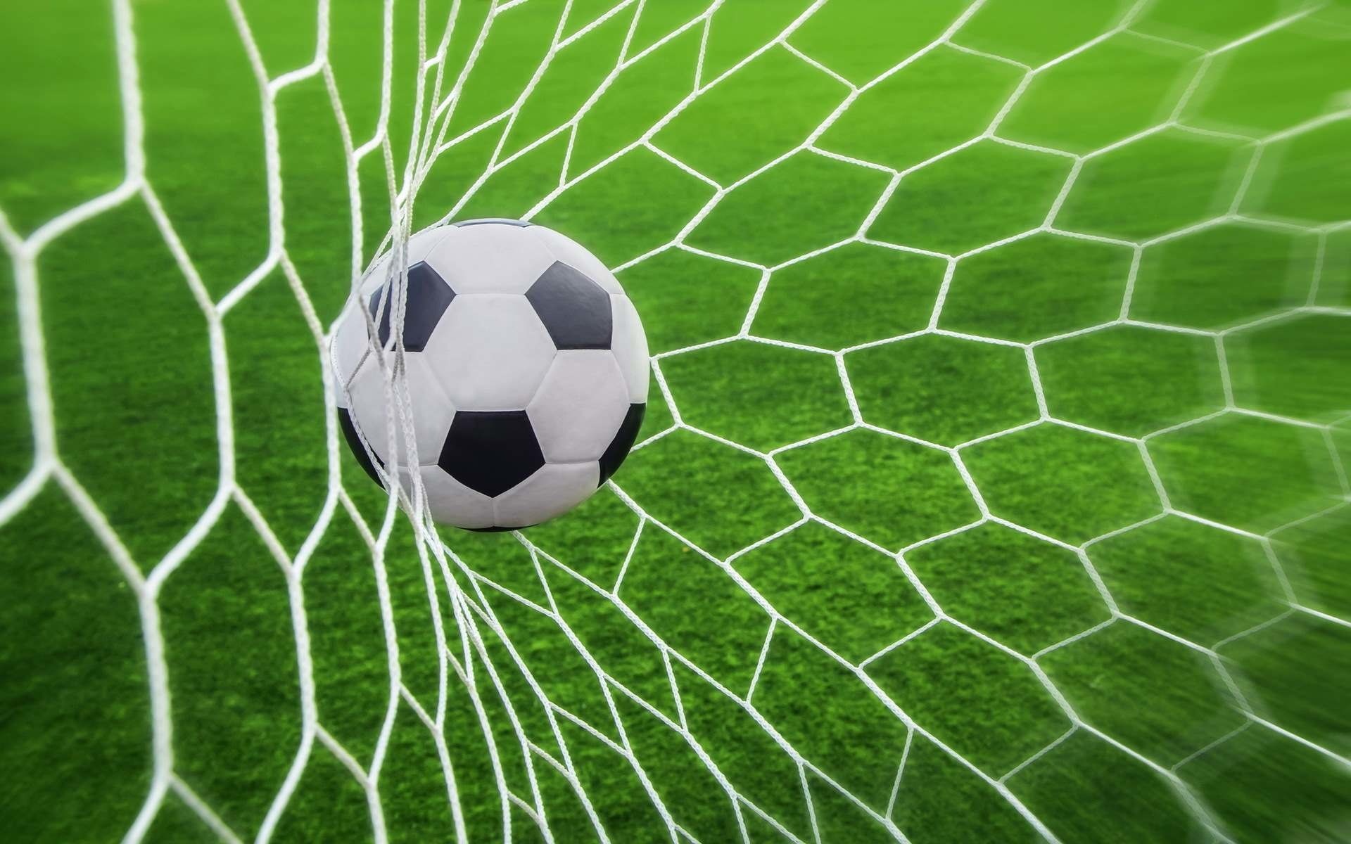 Pallone in rete, Gol, Rete, Erba, 1920x1200, sfondo MacBook Pro