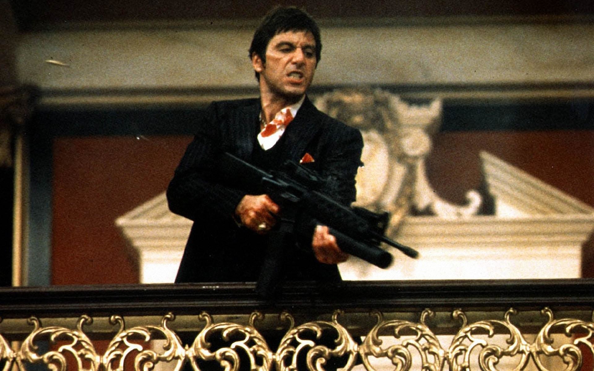 Tony Montana, Al Pacino, Scarface, Fucile, Balcone, 1920x1200, sfondo per PC