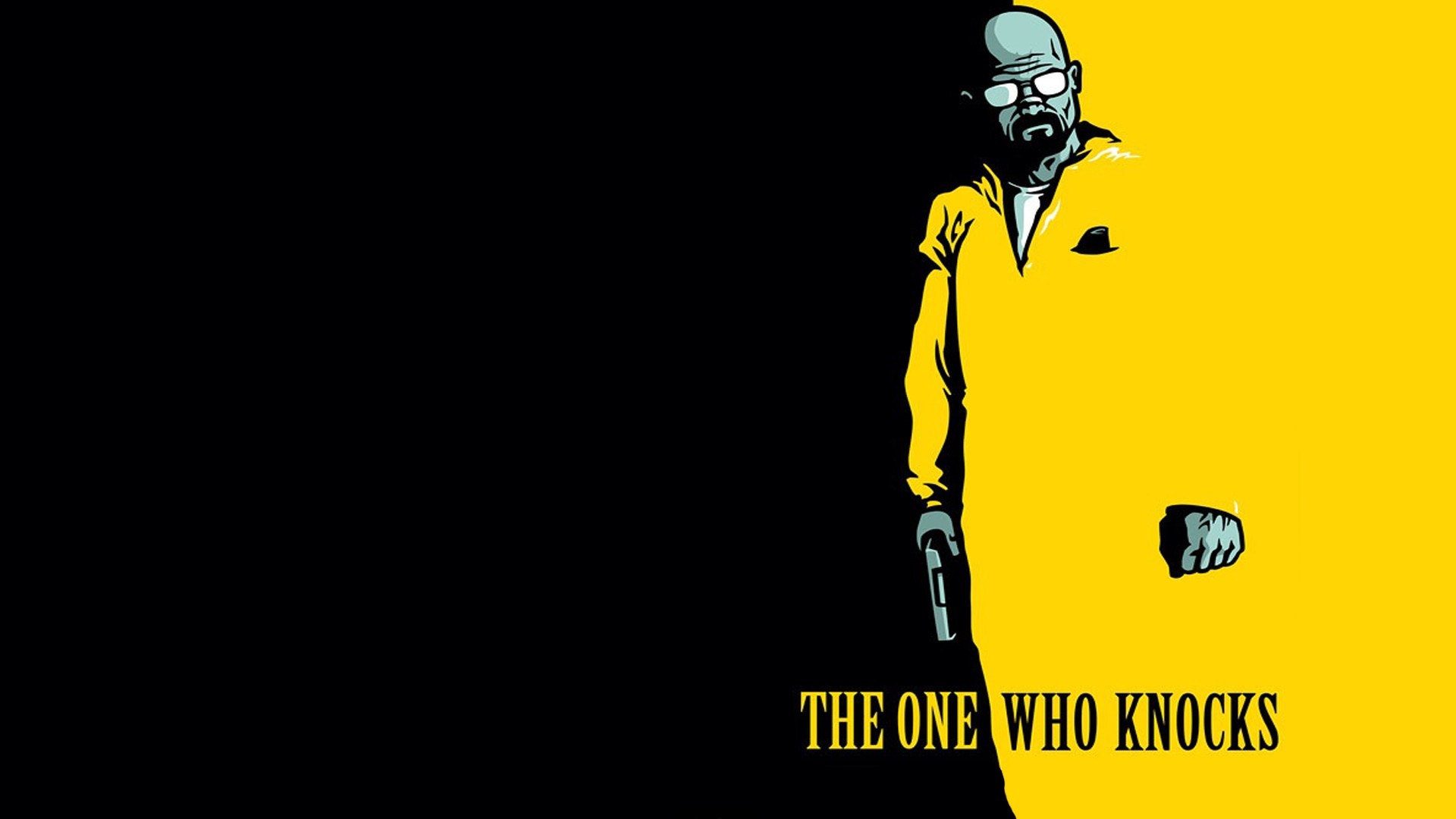 Walter White, The One Who Knocks, Breaking Bad, Pistola, Minimalista, sfondo 16:9 Full HD