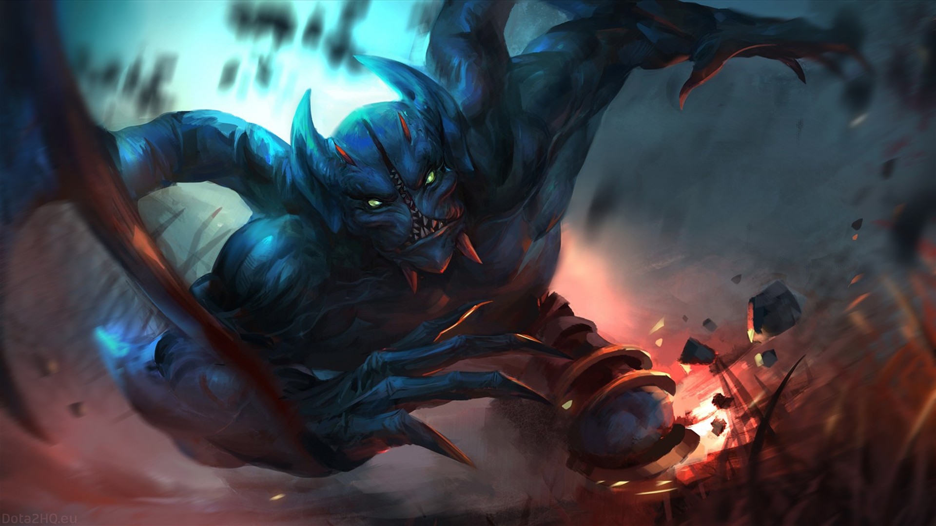 Night Stalker, Dota 2, Mostro, Blu, Full HD, sfondo per portatile