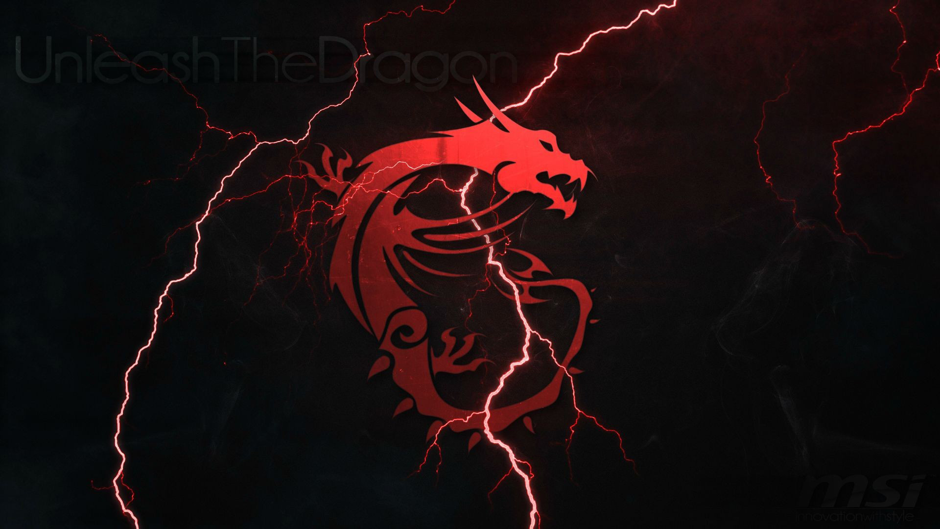 MSI, Drago, Fulmini, Rosso, Full HD, sfondo Windows 11