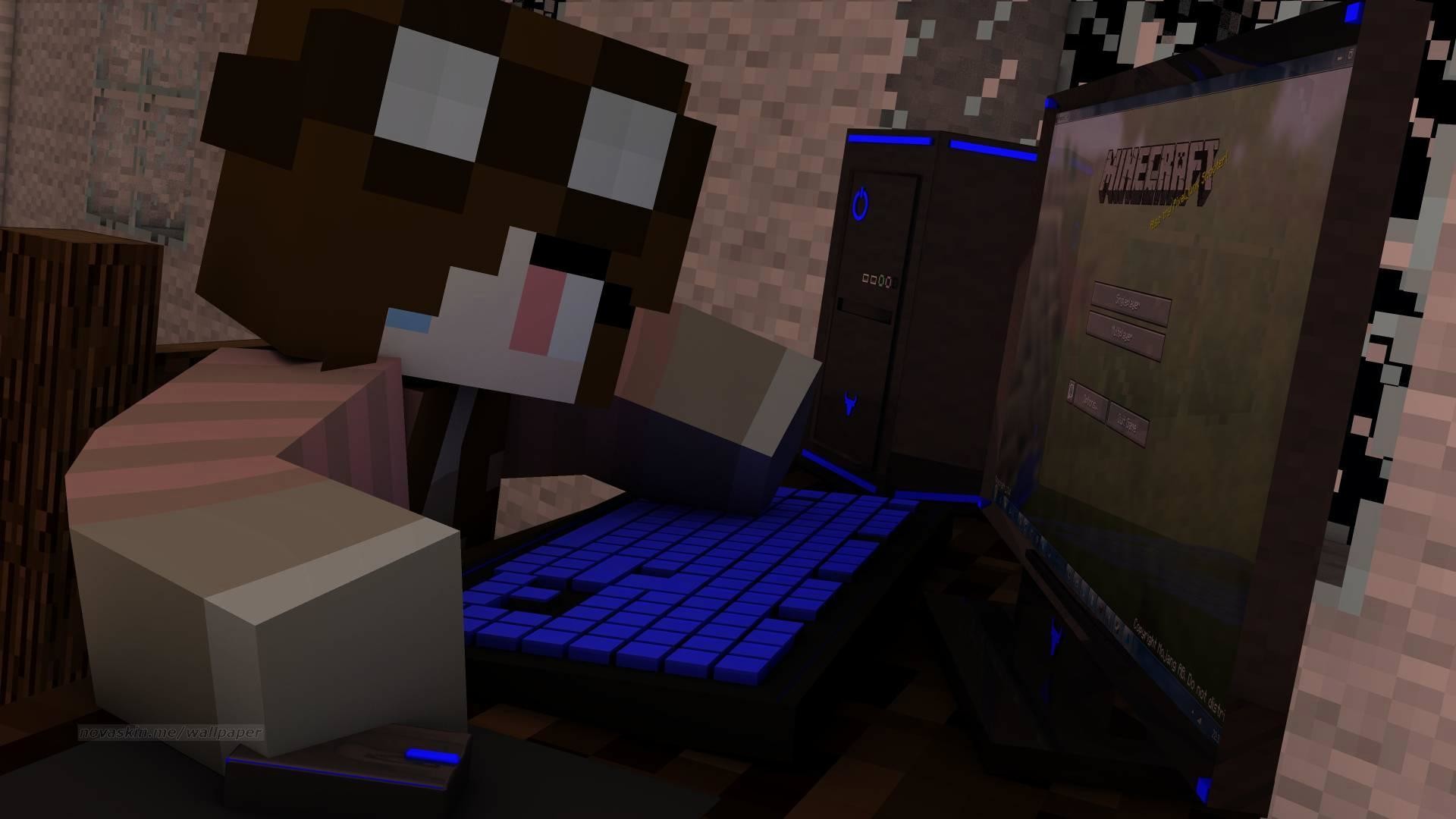 Minecraft, Skin, Computer, Tastiera, Primo piano, 16:9 Full HD, wallpaper widescreen