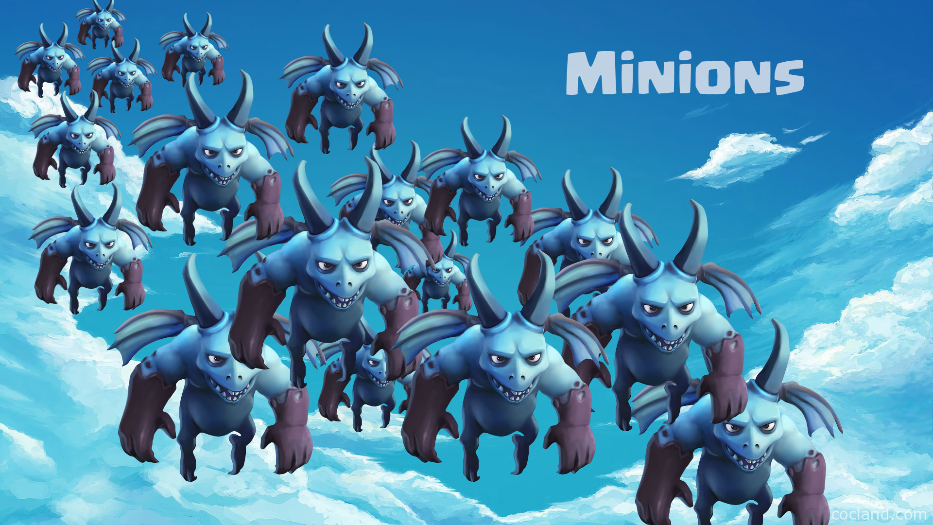Clash Royale, Sgherri, Scritta Minions, Cielo, Full HD 1080p, sfondo desktop