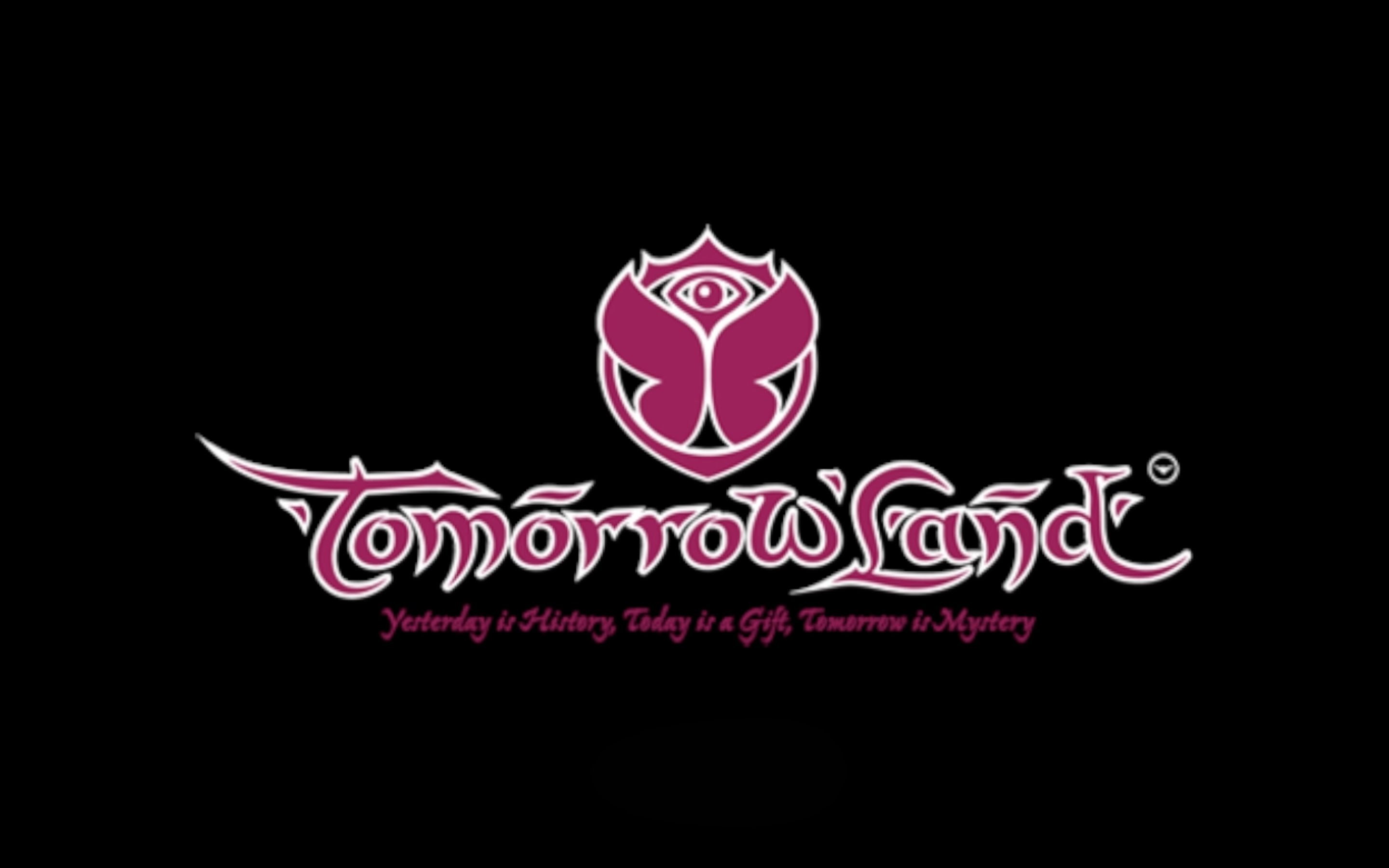Tomorrowland, Logo, Sfondo nero, 2K, wallpaper per computer