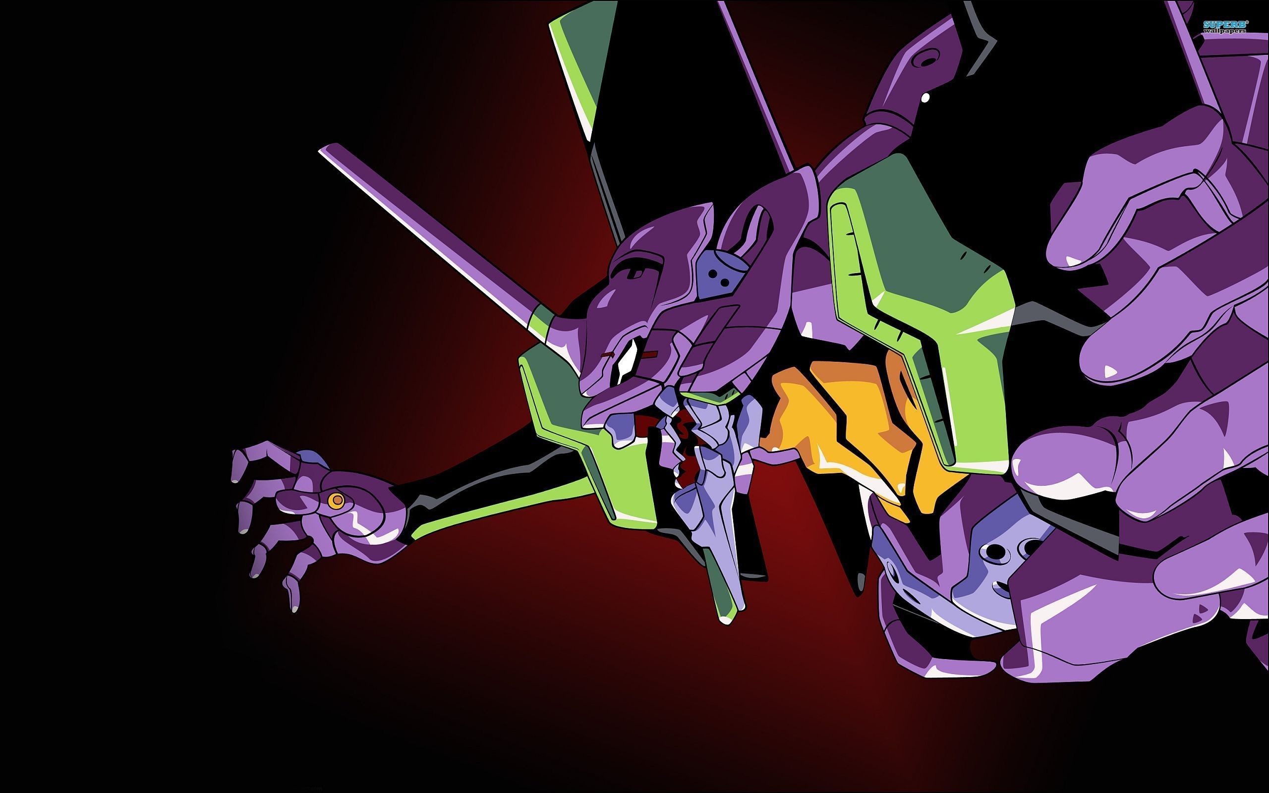 Evangelion Unità-01, Neon Genesis Evangelion, Mecha, Viola, 2K, sfondo per portatile