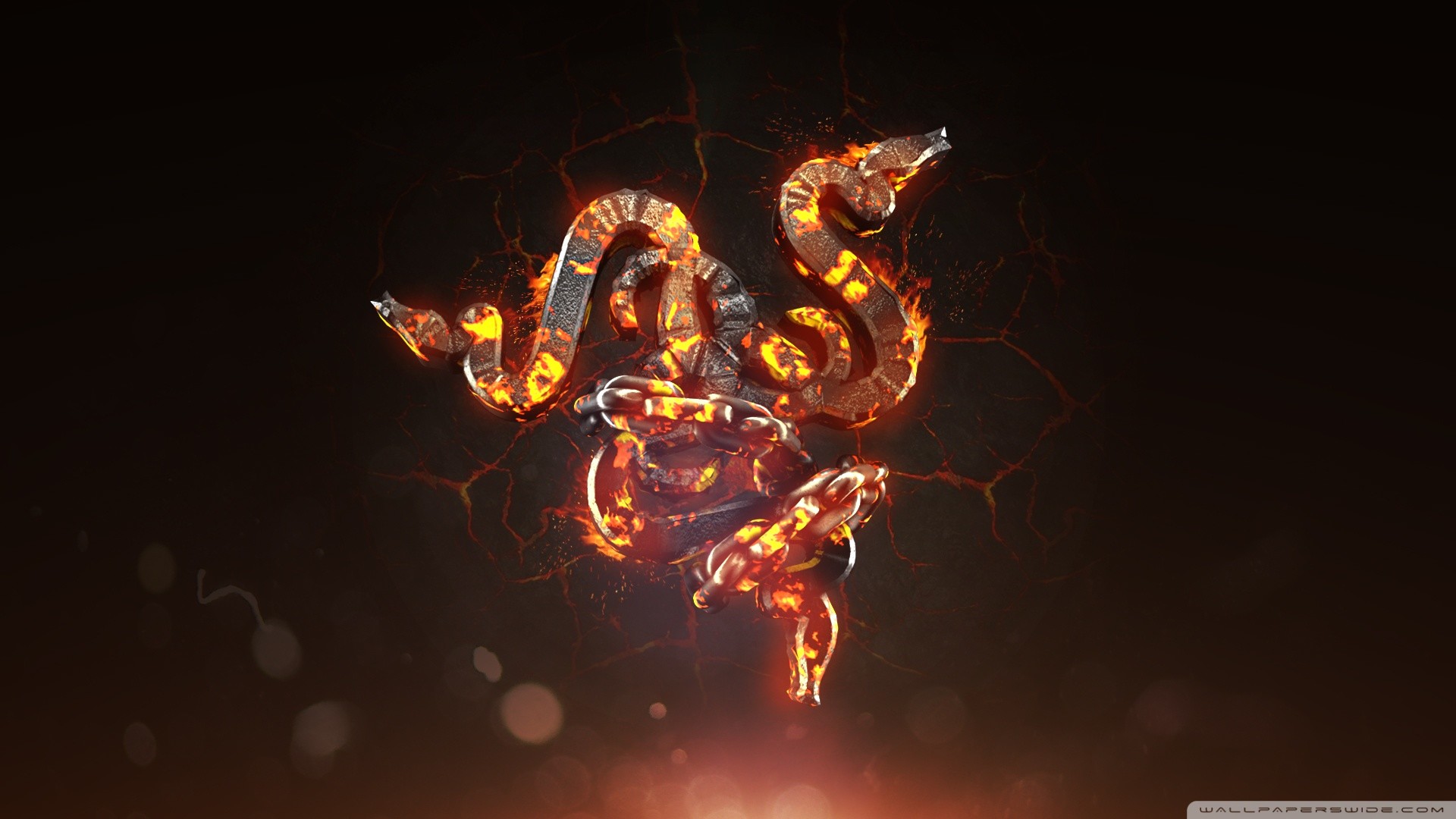Razer, Logo Razer, Fuoco, Lava, Arancione, 1920x1080, sfondo per PC