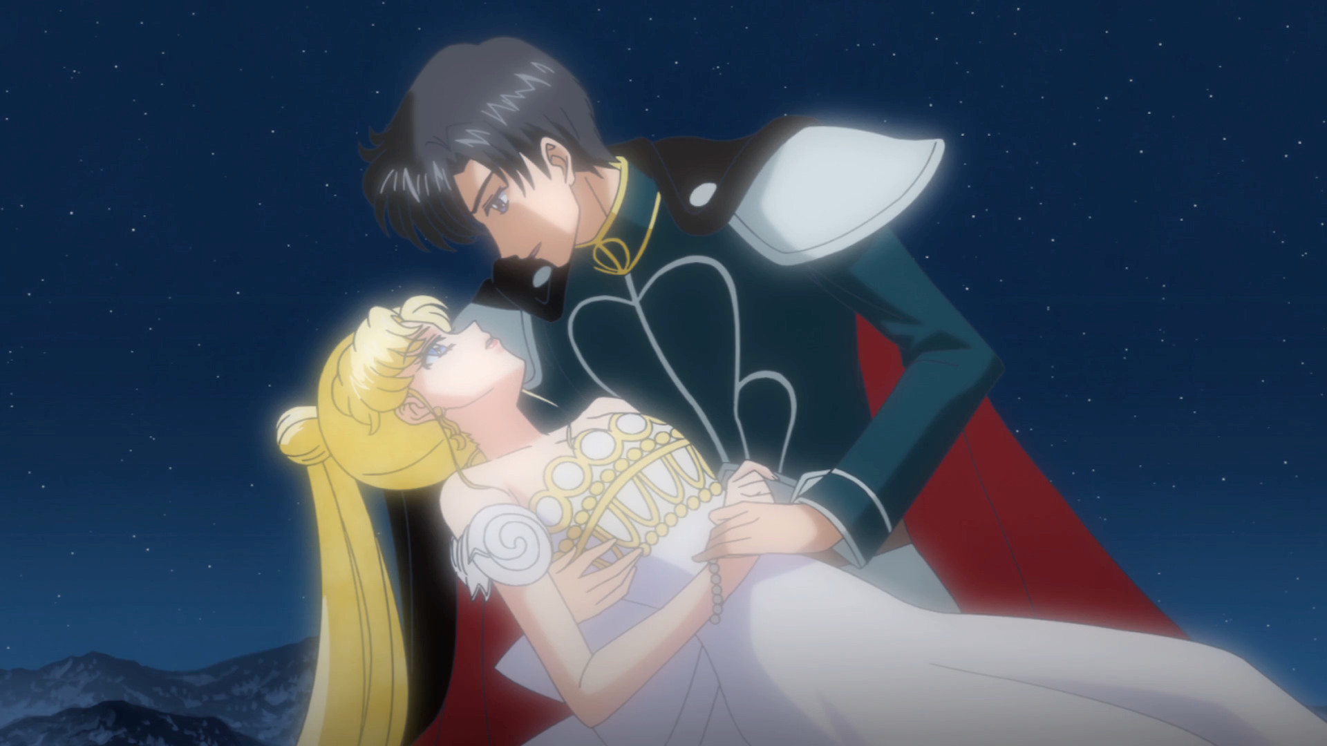 Principessa Serenity, Principe Endymion, Sailor Moon Crystal, Notte, sfondo per portatile