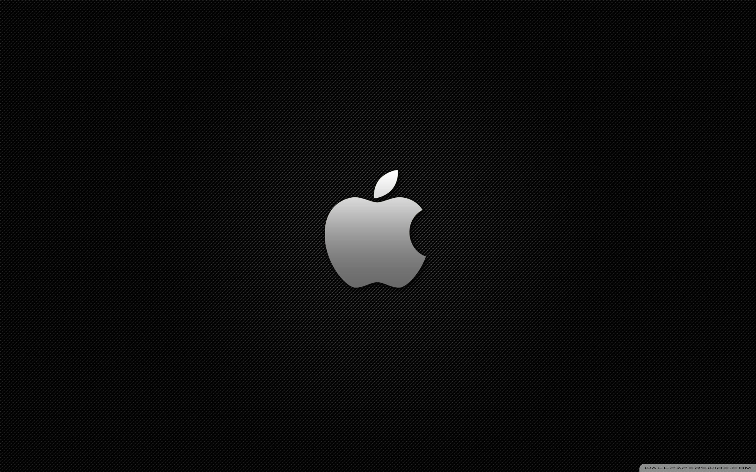 Apple, Logo, Fibra di carbonio, Nero, 16:10 2K, sfondo widescreen