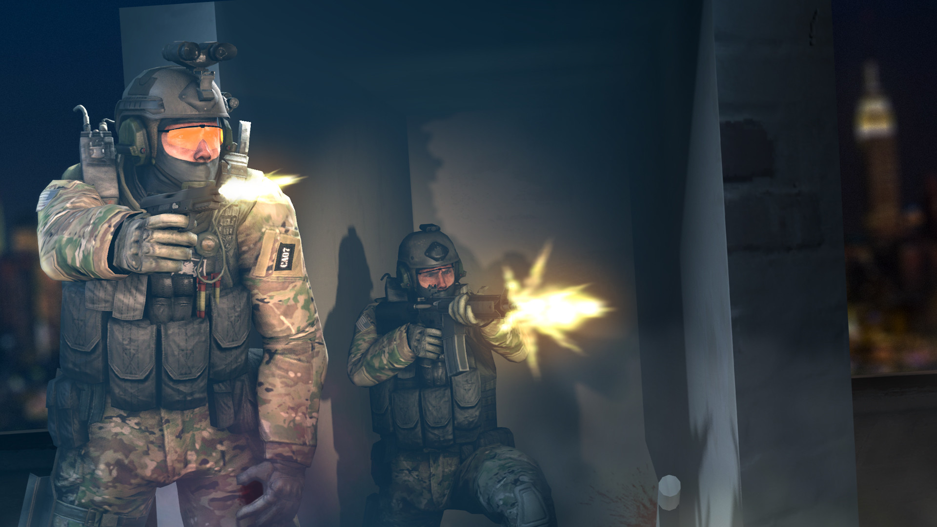 Counter-Strike: Global Offensive, Antiterroristi, Sparo, Notte, 1920x1080, sfondo per PC