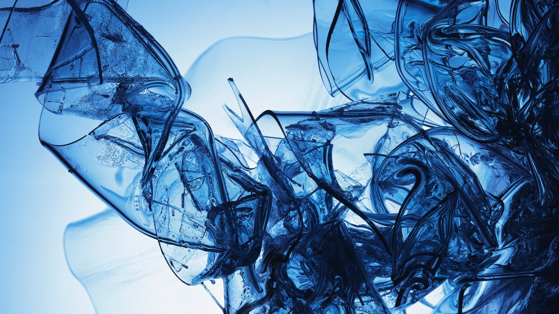 Vetro blu, Astratto, Rendering 3D, Full HD, sfondo per il tuo desktop