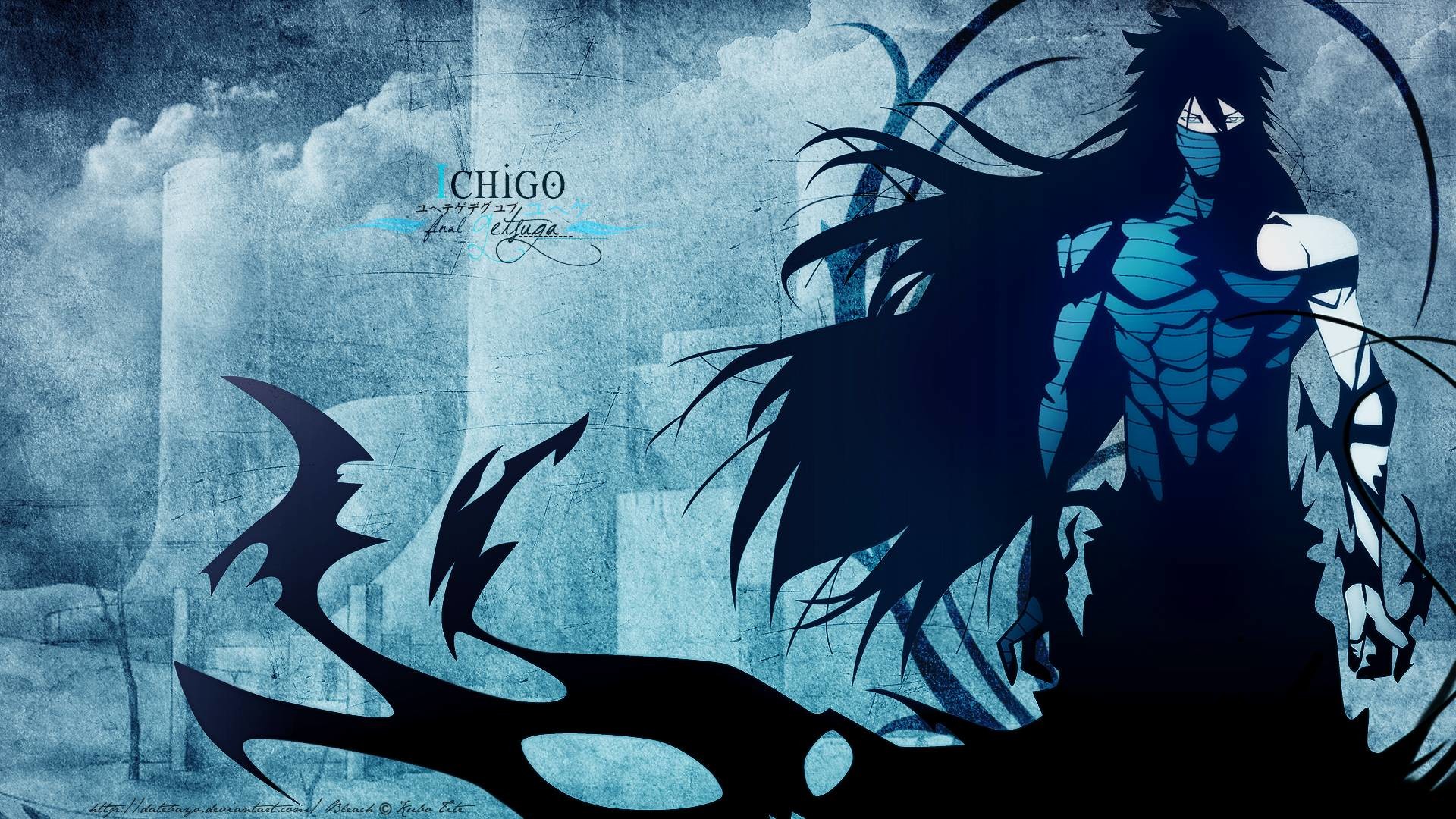 Ichigo Kurosaki, Mugetsu, Bleach, Blu, Full HD, wallpaper per computer
