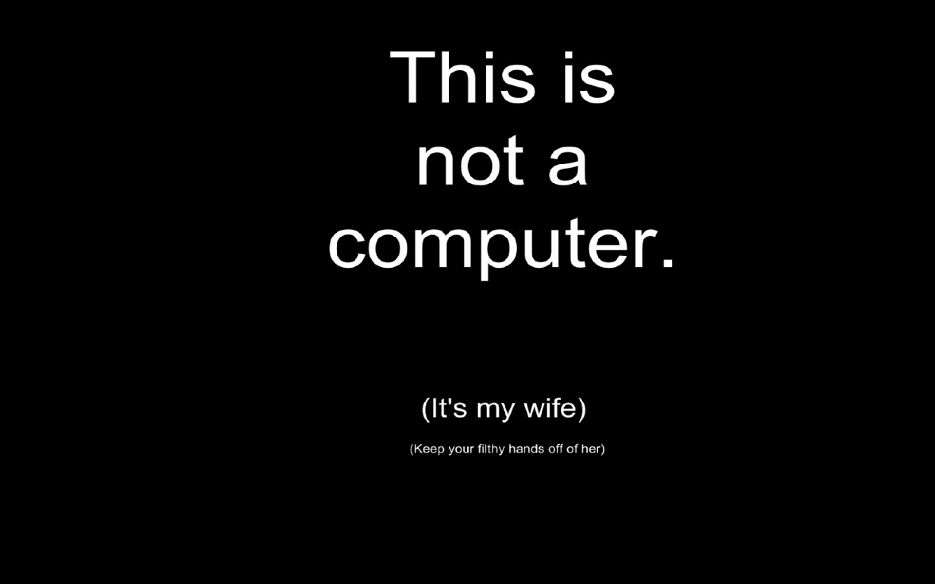 This Is Not a Computer, Citazione, Sfondo nero, 1920x1200, wallpaper desktop
