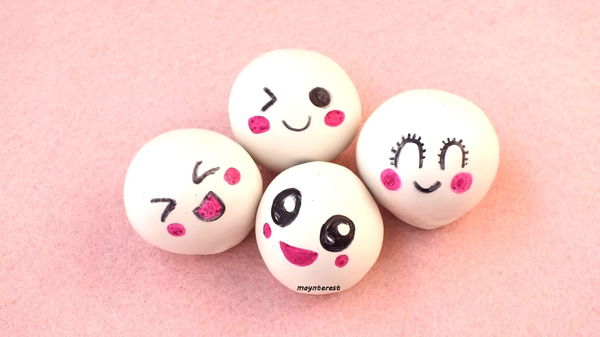 Mochi, Kawaii, Faccine, Sfondo rosa, Full HD, wallpaper per PC