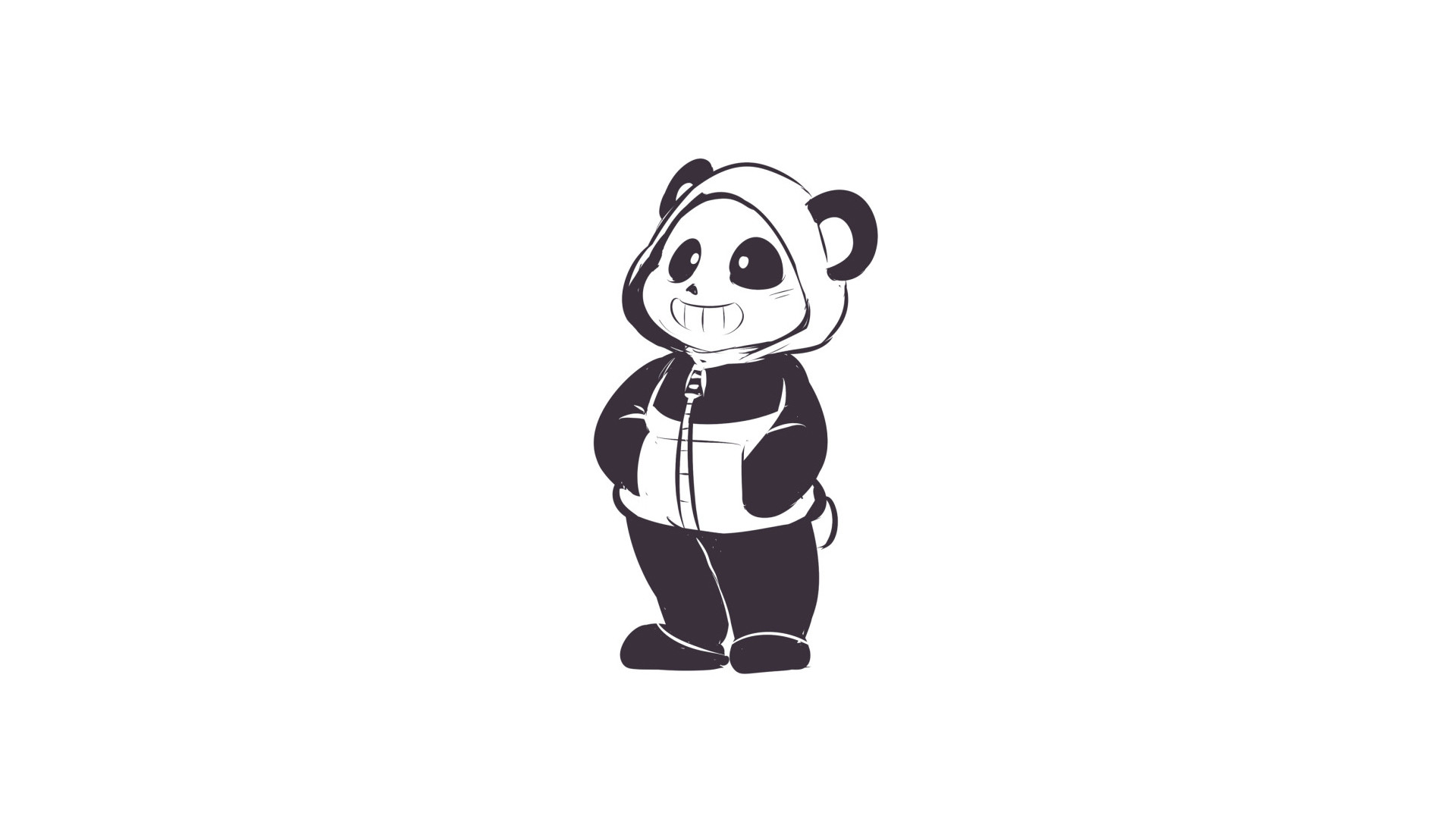 Sans, Undertale, Panda, Minimalismo, Full HD, sfondo per PC