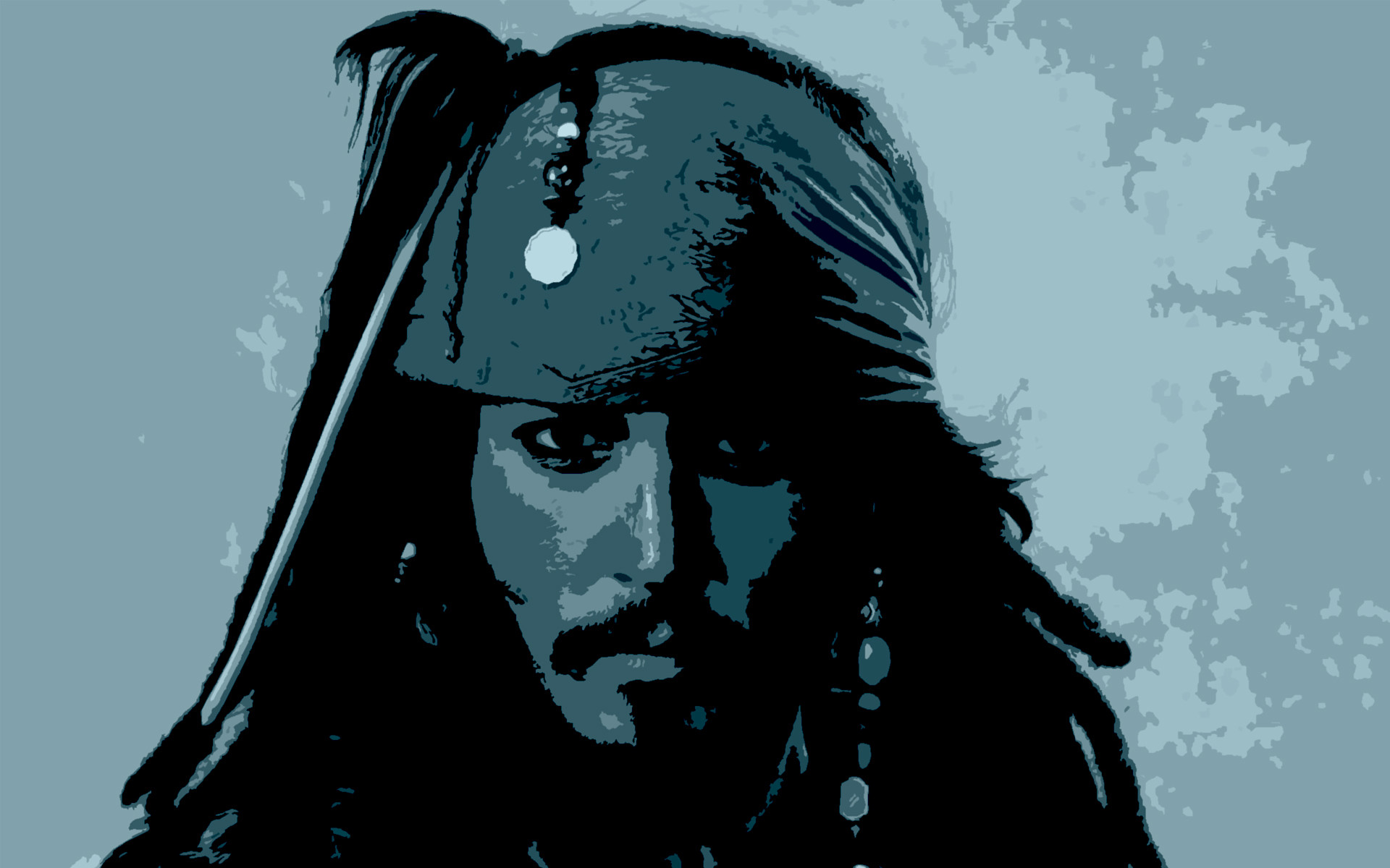 Jack Sparrow, Johnny Depp, Pop art, Blu, 1920x1200, sfondo per PC