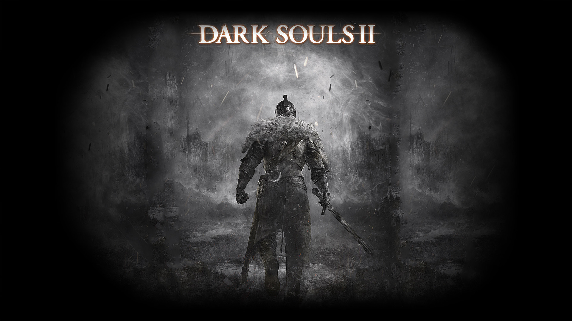Dark Souls II, Logo, Cavaliere, Vignettatura, Full HD, wallpaper per PC
