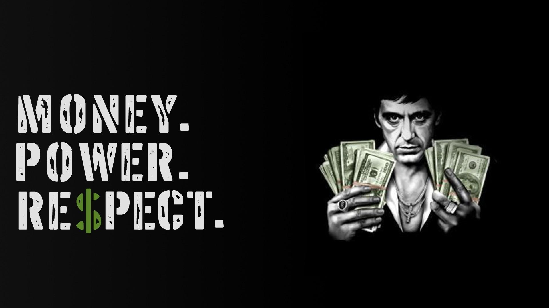 Tony Montana, Scarface, Money Power Respect, Dollari, Citazione, sfondo desktop 1920x1080