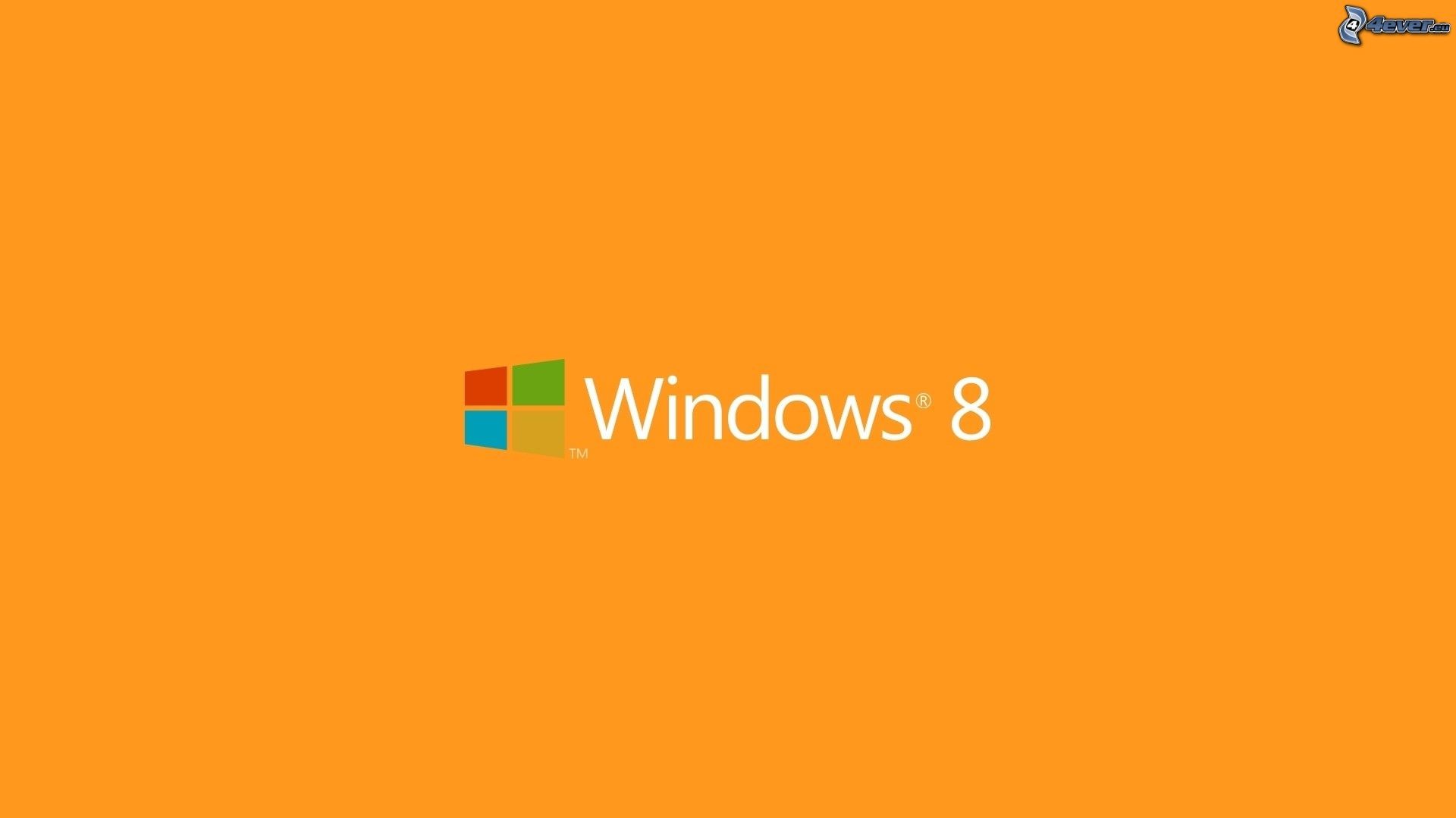 Windows 8, Logo Windows, Arancione, Minimalista, 16:9 Full HD, wallpaper widescreen