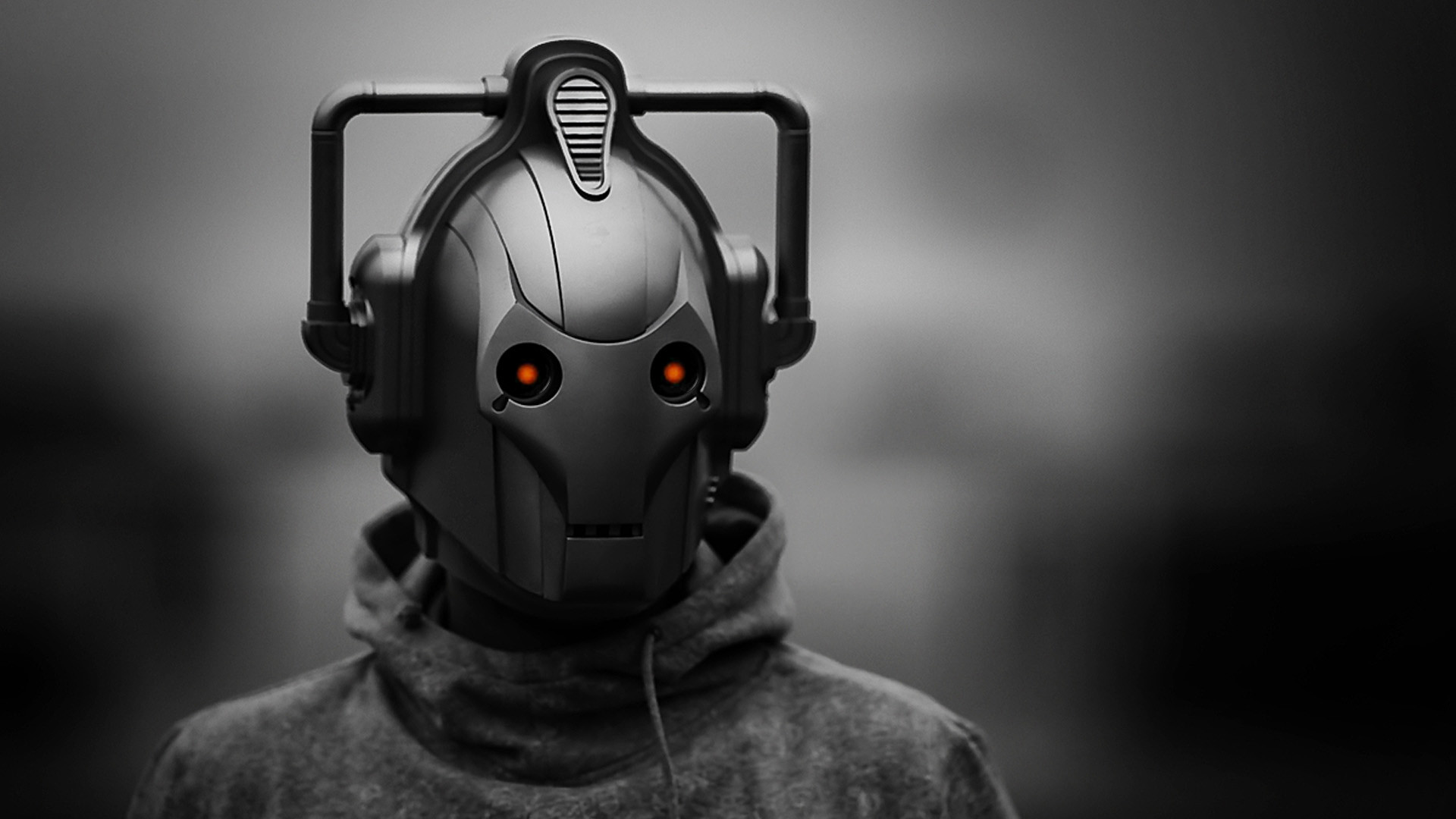 Cyberman, Doctor Who, Felpa, Bianco e nero, Full HD 1080p, sfondo desktop