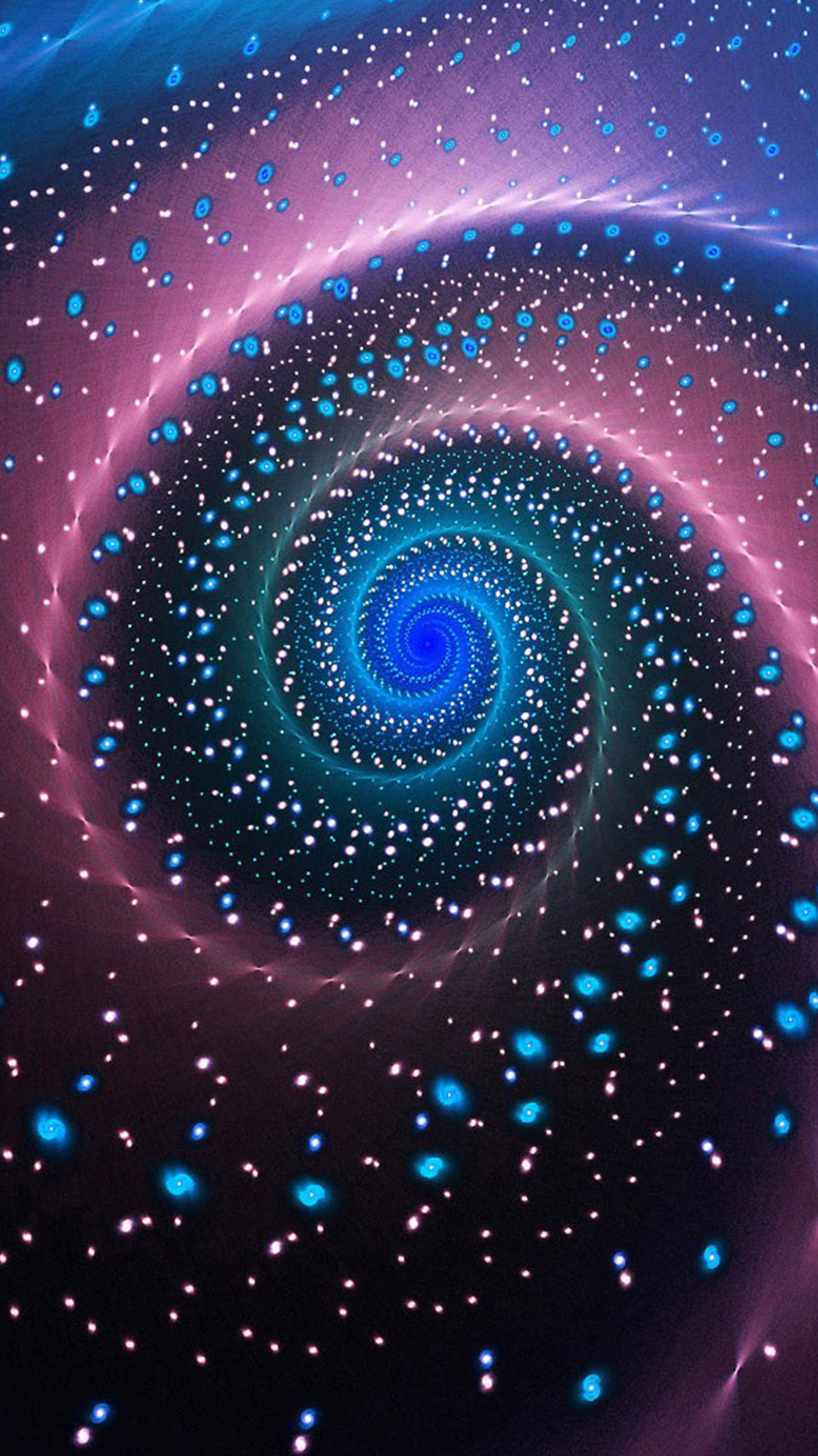 Spirale, Astratto, Puntini luminosi, sfondo schermata di blocco Galaxy S7