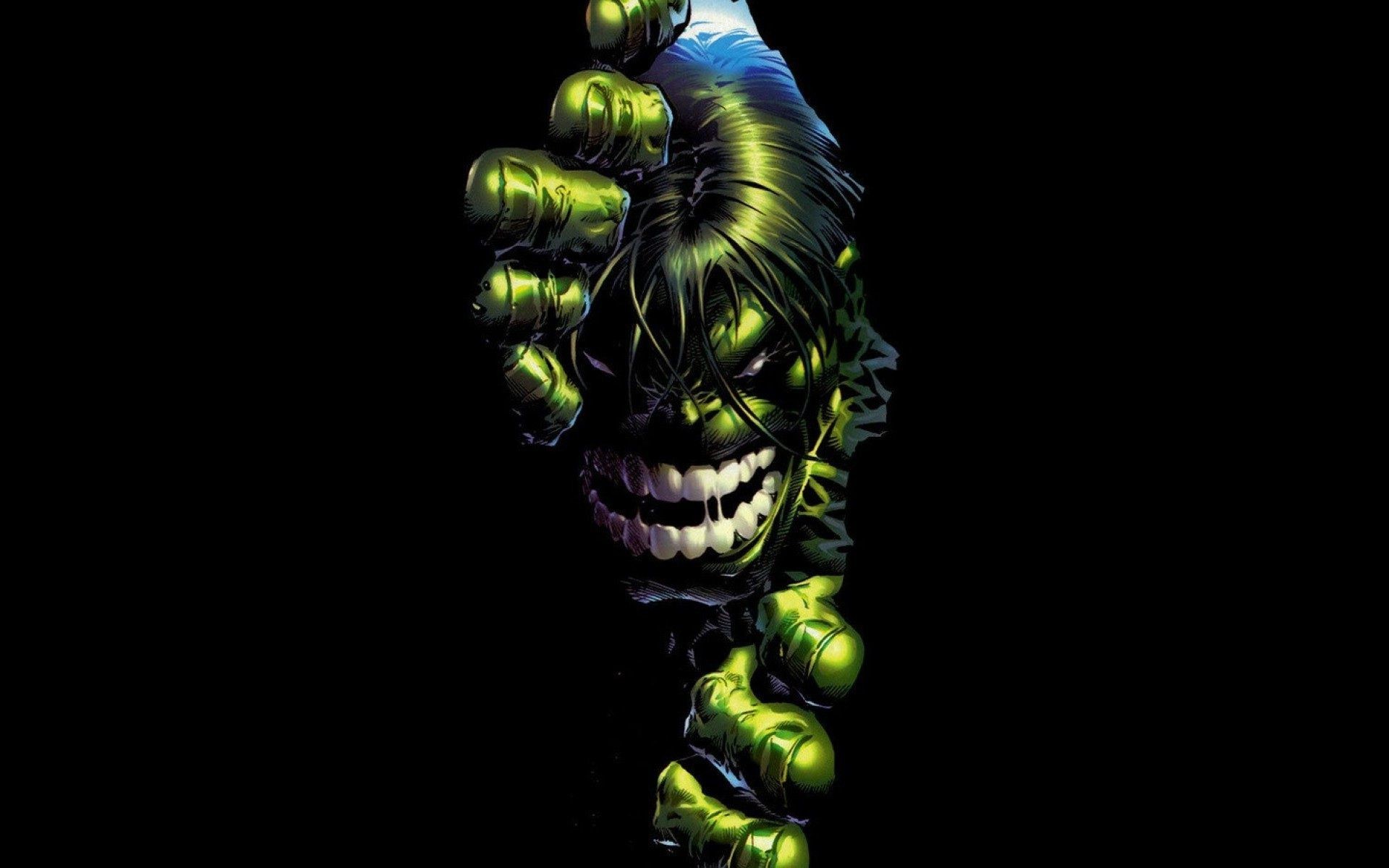 Hulk, Marvel, Mano, Sfondo nero, Full HD, wallpaper desktop