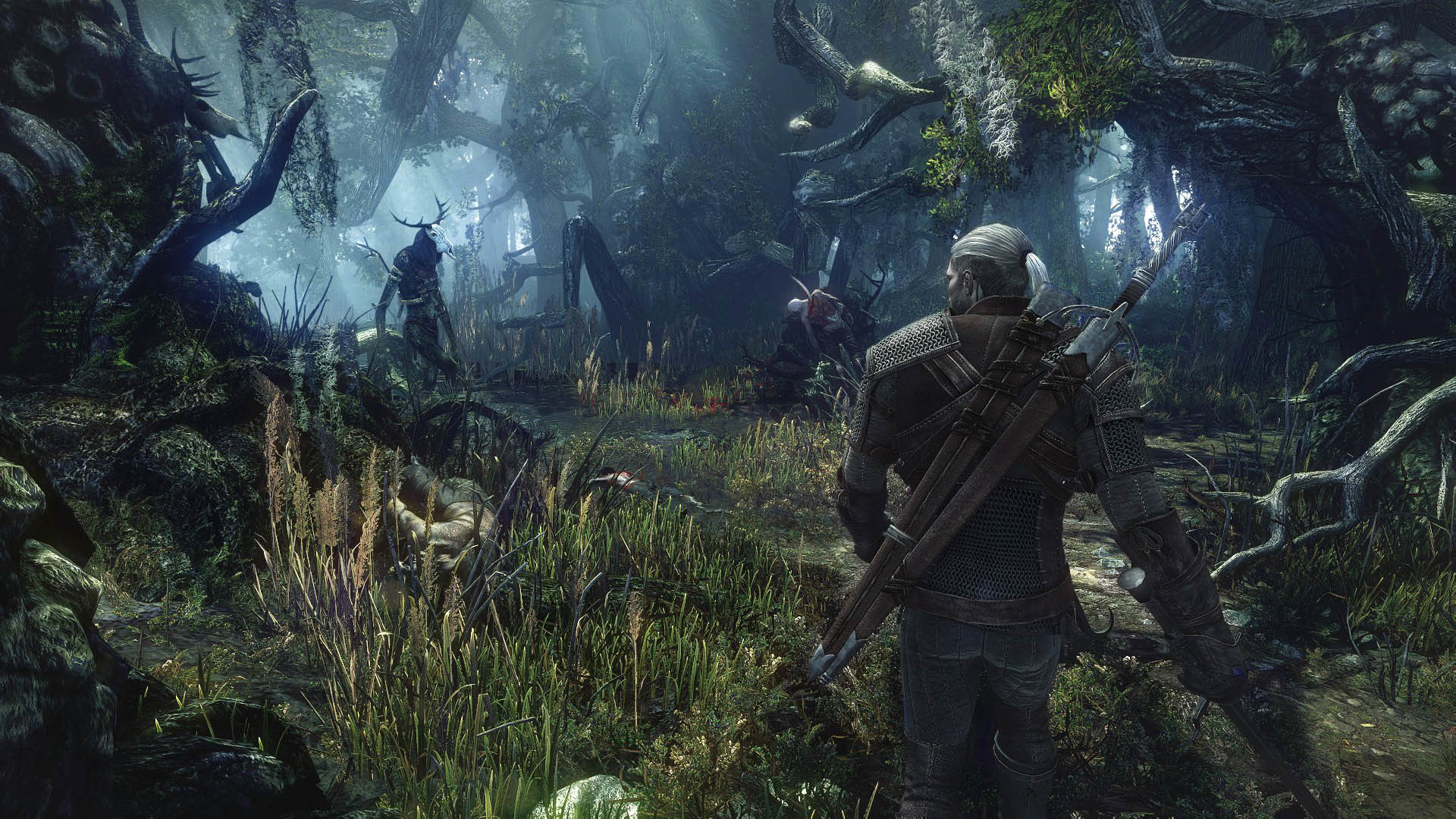 Geralt di Rivia, The Witcher 3: Wild Hunt, Foresta, Gameplay, Full HD, wallpaper per PC