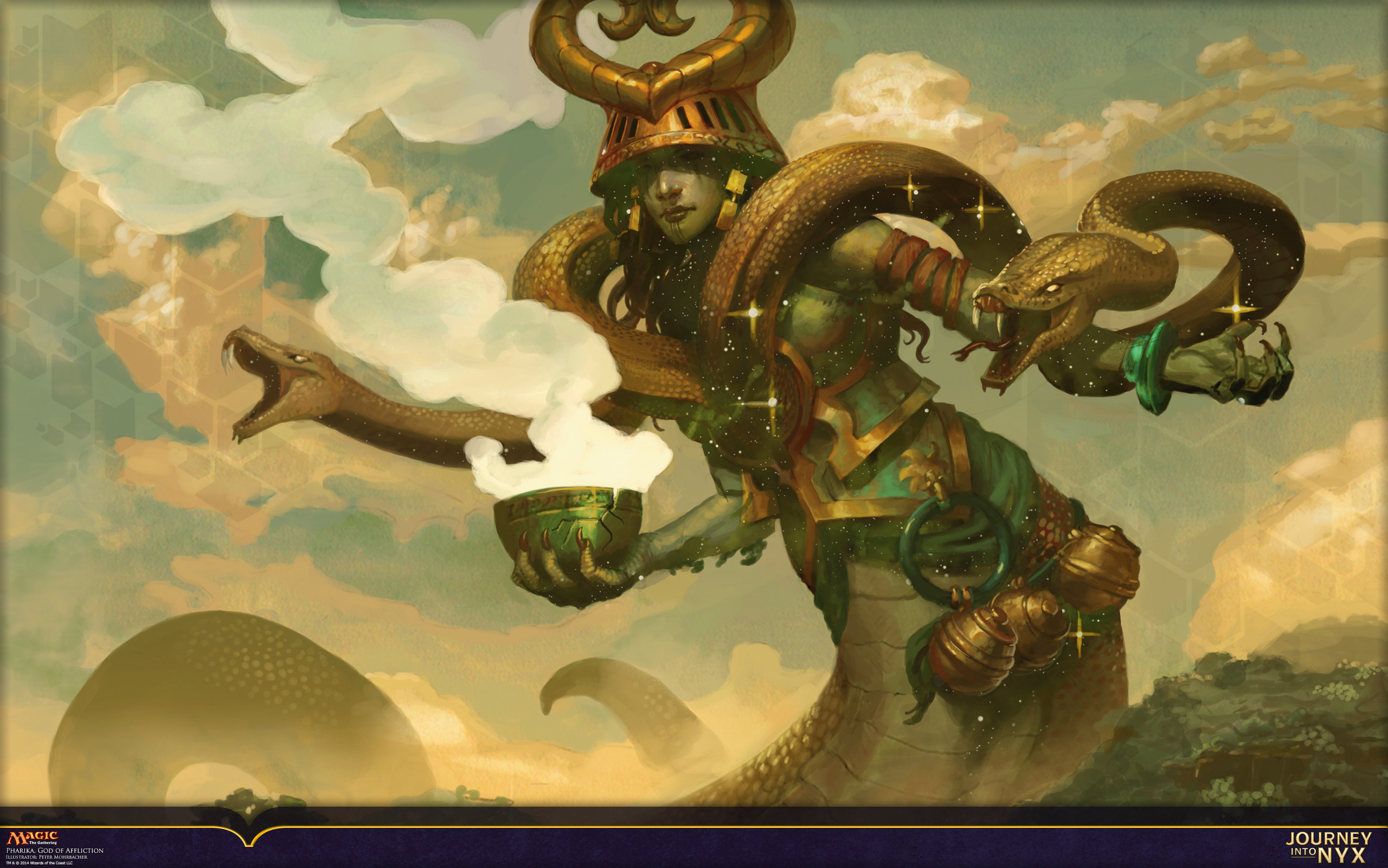 Journey into Nyx, MTG, Gorgone, Serpenti, 2560x1600, immagine di sfondo