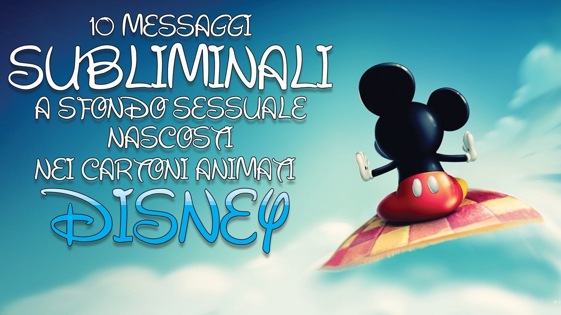 Topolino, Disney, Tappeto volante, Scritta, 16:9 Full HD, sfondo widescreen