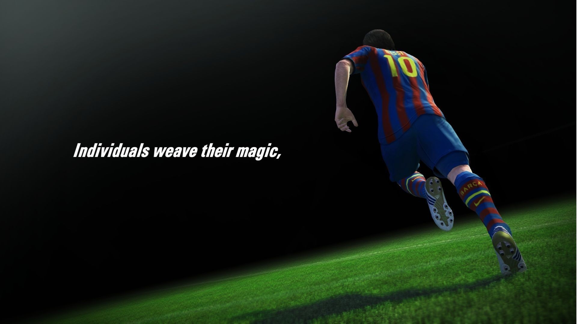 Lionel Messi, FC Barcelona, Numero 10, Sfondo nero, Full HD, wallpaper desktop