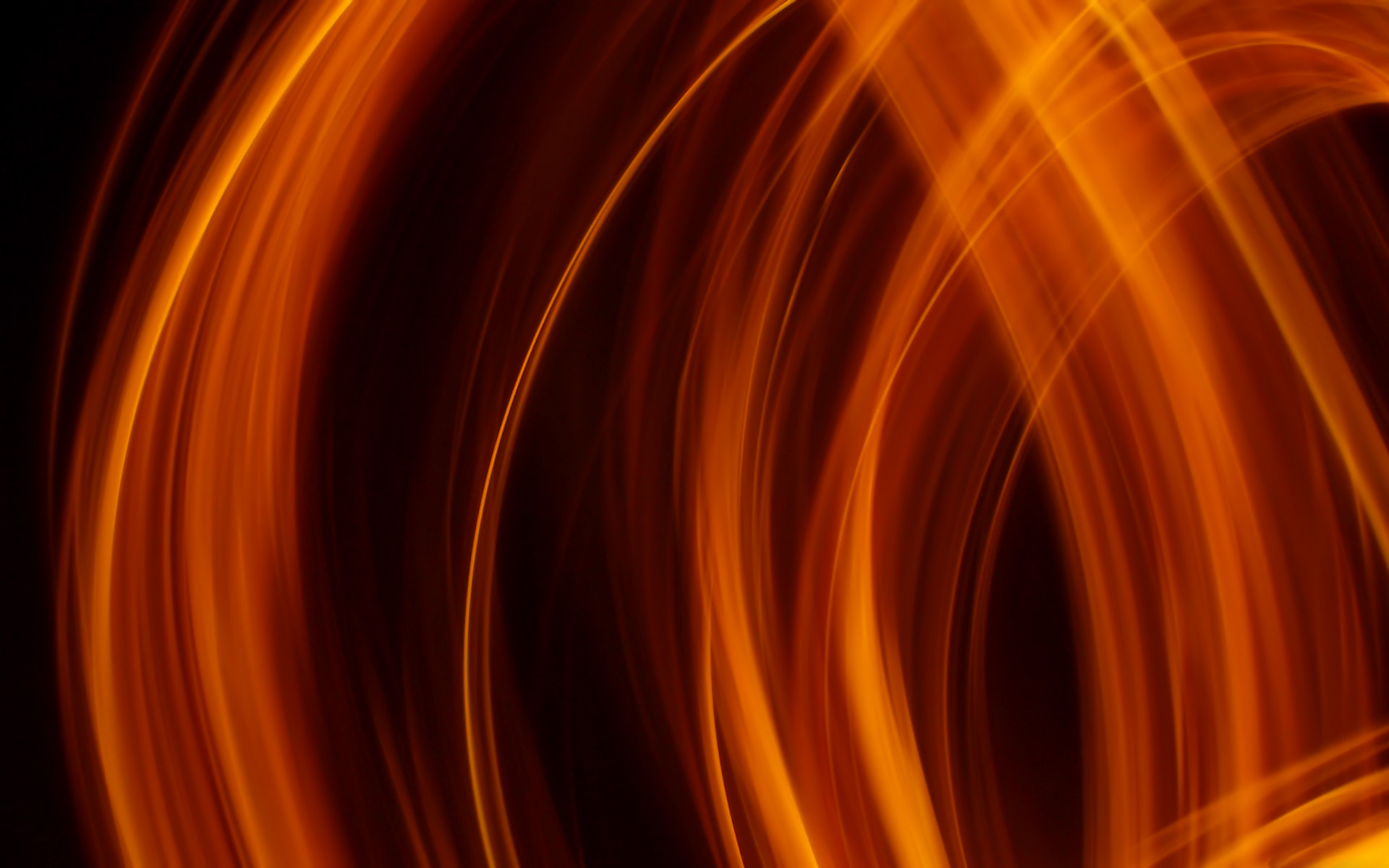 Scie luminose, Arancione, Sfondo nero, Astratto, Full HD, wallpaper desktop